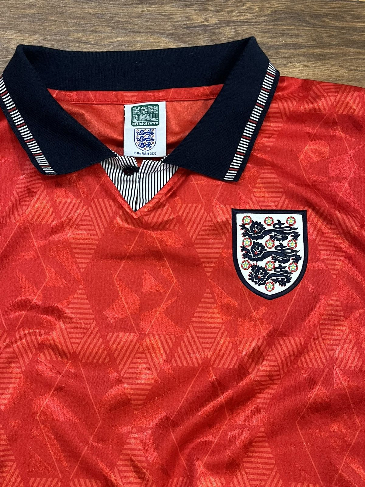 Vintage Vintage England Jersey Score Draw 1992 Retro Football Tee Size US XXL / EU 58 / 5 - 2 Thumbnail