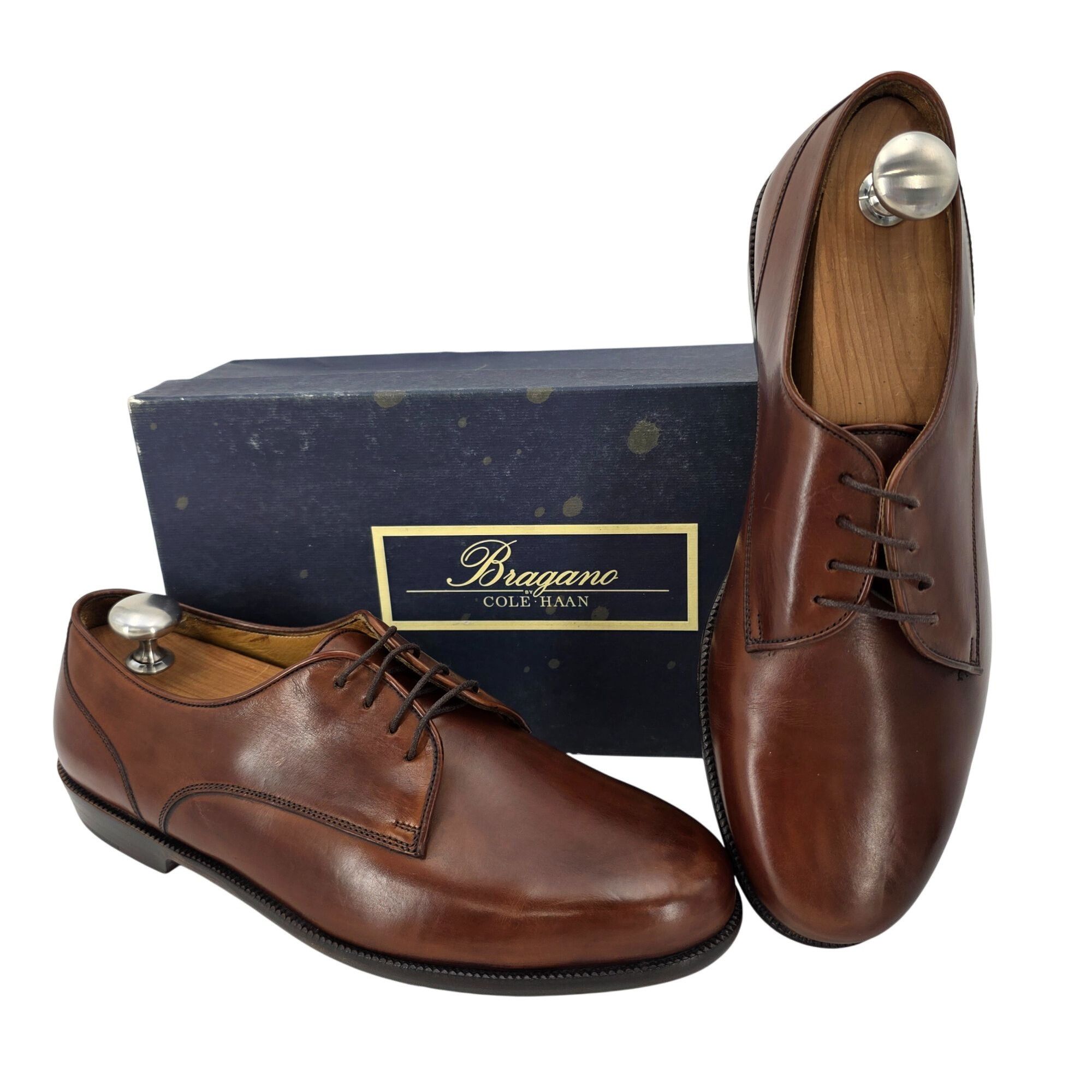 Bragano × Cole Haan New Old Stock Bragano Cole Haan Mens 8.5D Brown Leather Dres Size US 8.5 / EU 41-42 - 12 Thumbnail