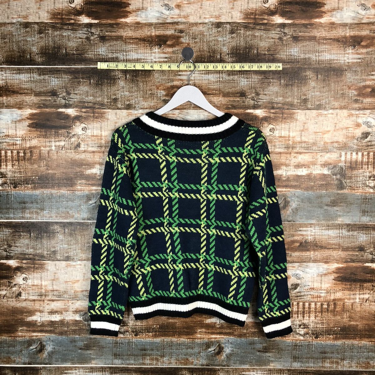 Homespun Knitwear × Michiko Koshino London Michiko London suprise Green checkered Knitwear #A1719 Size M / US 6-8 / IT 42-44 - 13 Thumbnail