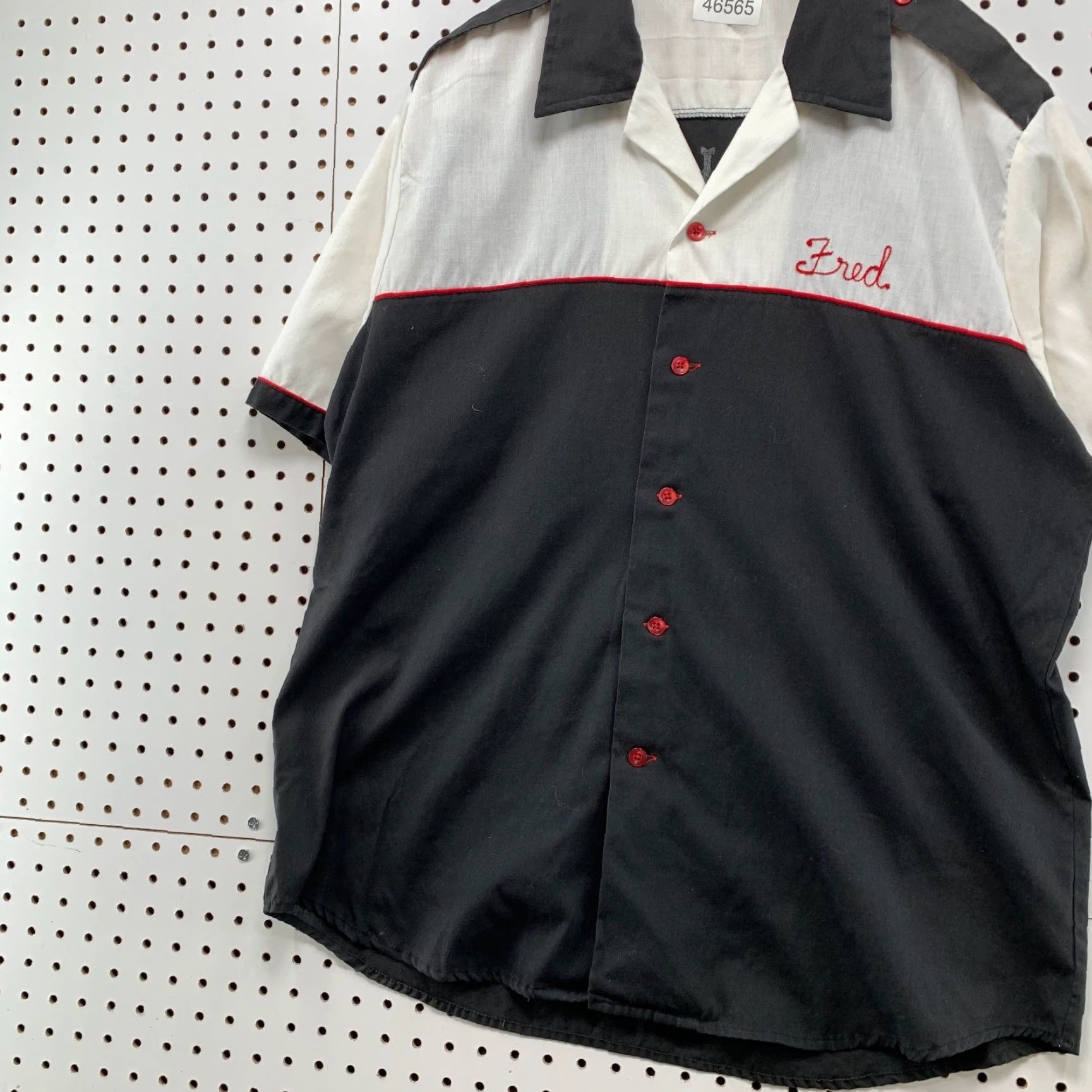 Vintage VINTAGE King Louie Bowling Shirt Men Large Black White Chain Stitch FRED USA Size US L / EU 52-54 / 3 - 6 Thumbnail