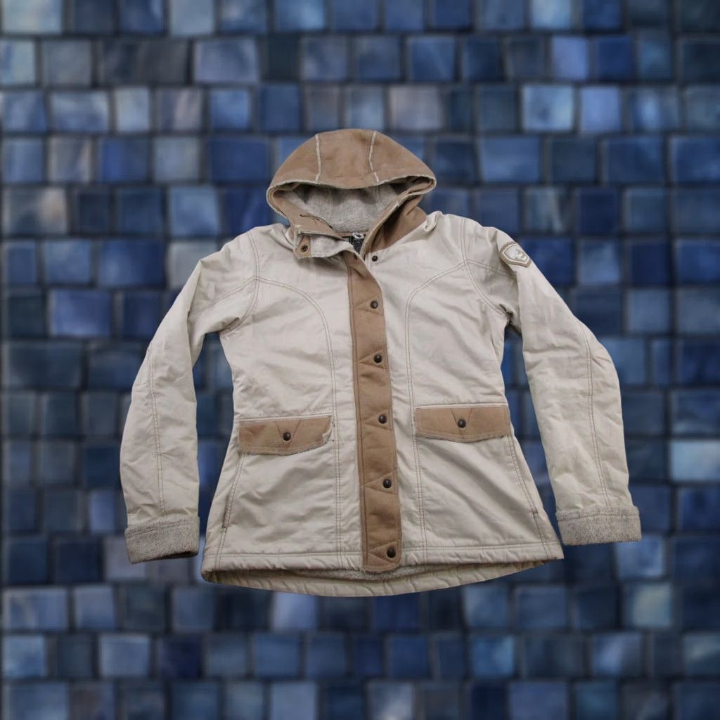 Vintage KUHL Arktik Projekt Jacket Womens M Ivory Hooded Full Zip Size M / US 6-8 / IT 42-44 - 1 Thumbnail