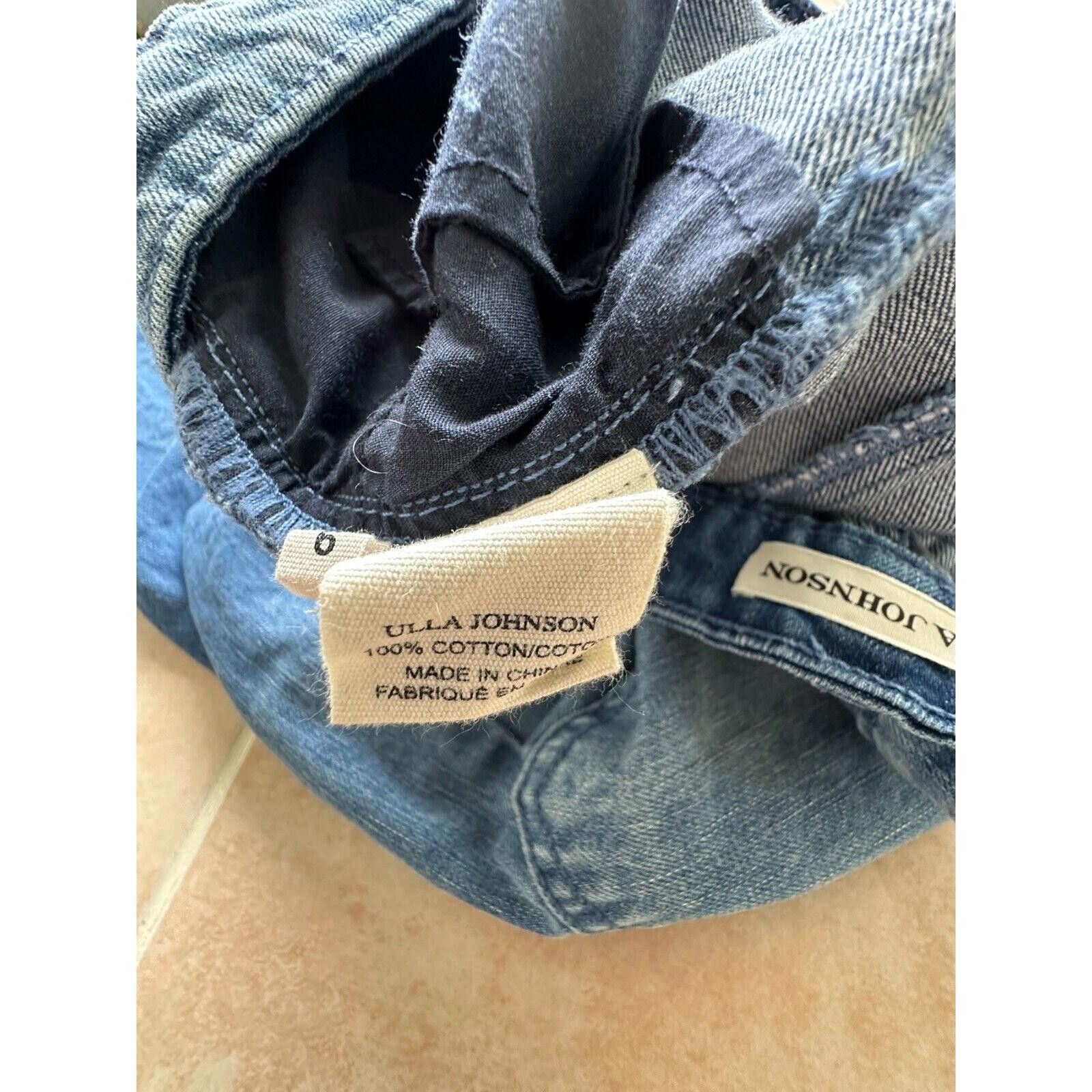 Designer ULLA JOHNSON Alex Jeans Size 6 Lace up Blue Size 28" / US 6 / IT 42 - 11 Thumbnail