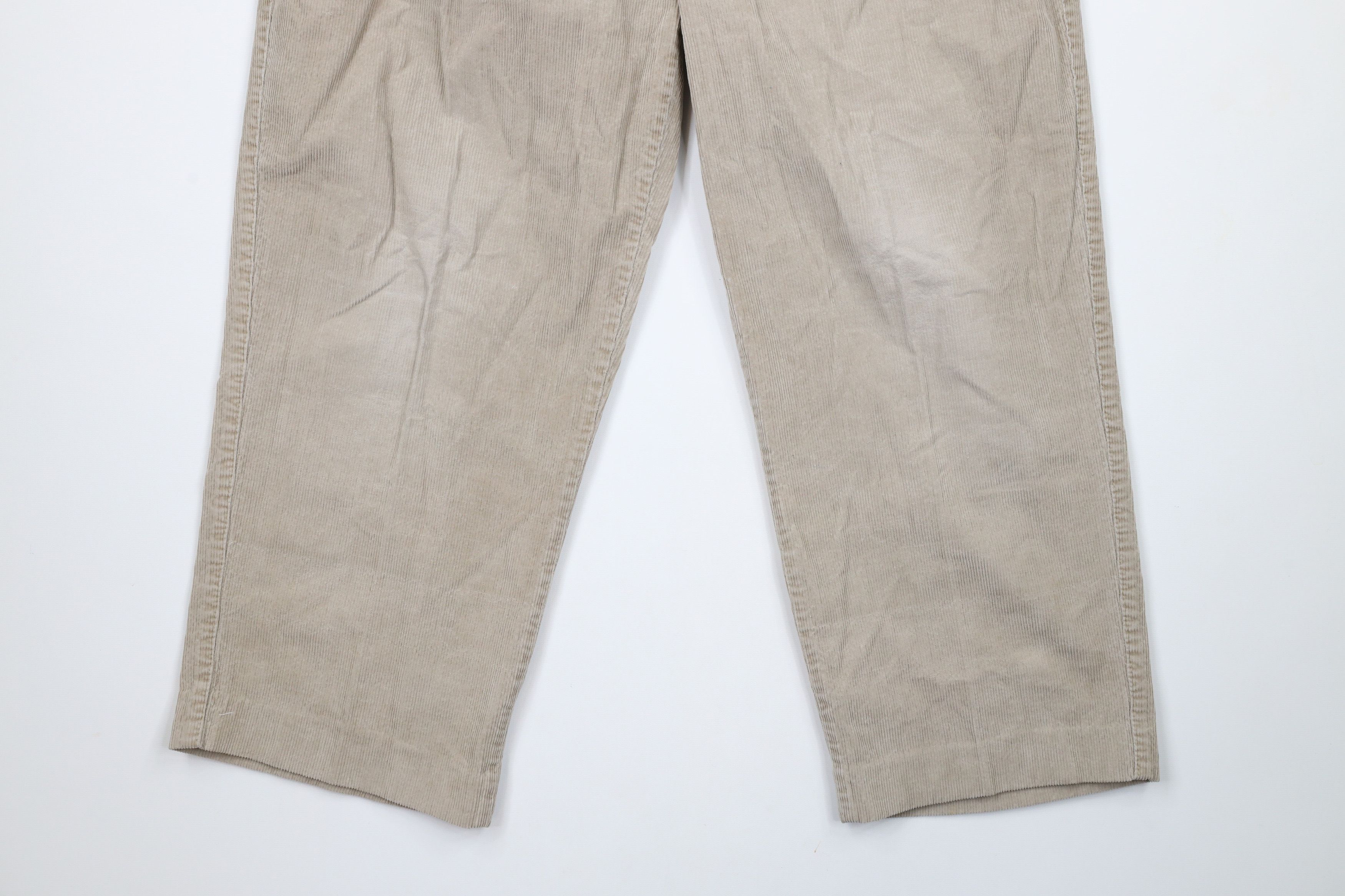 Vintage Vintage 90s Streetwear Pleated Wide Leg Corduroy Pants Beige Size US 32 / EU 48 - 4 Thumbnail
