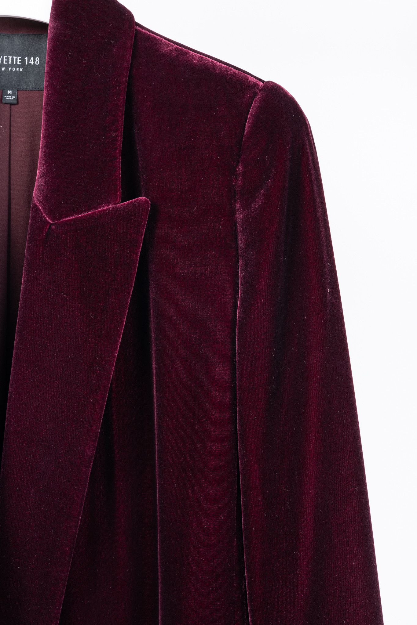 Lafayette 148 Lafayette 148 Valon Burgundy Velvet Open-Front Blazer Size M / US 6-8 / IT 42-44 - 5 Thumbnail