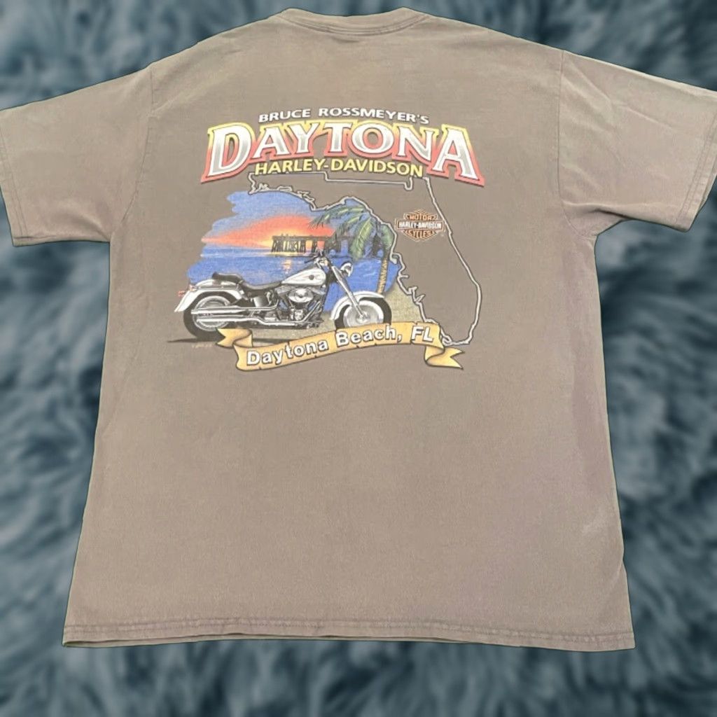 Harley Davidson VINTAGE Harley-Davidson T-Shirt Men Short Sleeve M Brown 90s Y2K Biker Daytona Beach Florida VTG 2006 Shirt Mens Size US M / EU 48-50 / 2 - 1 Thumbnail