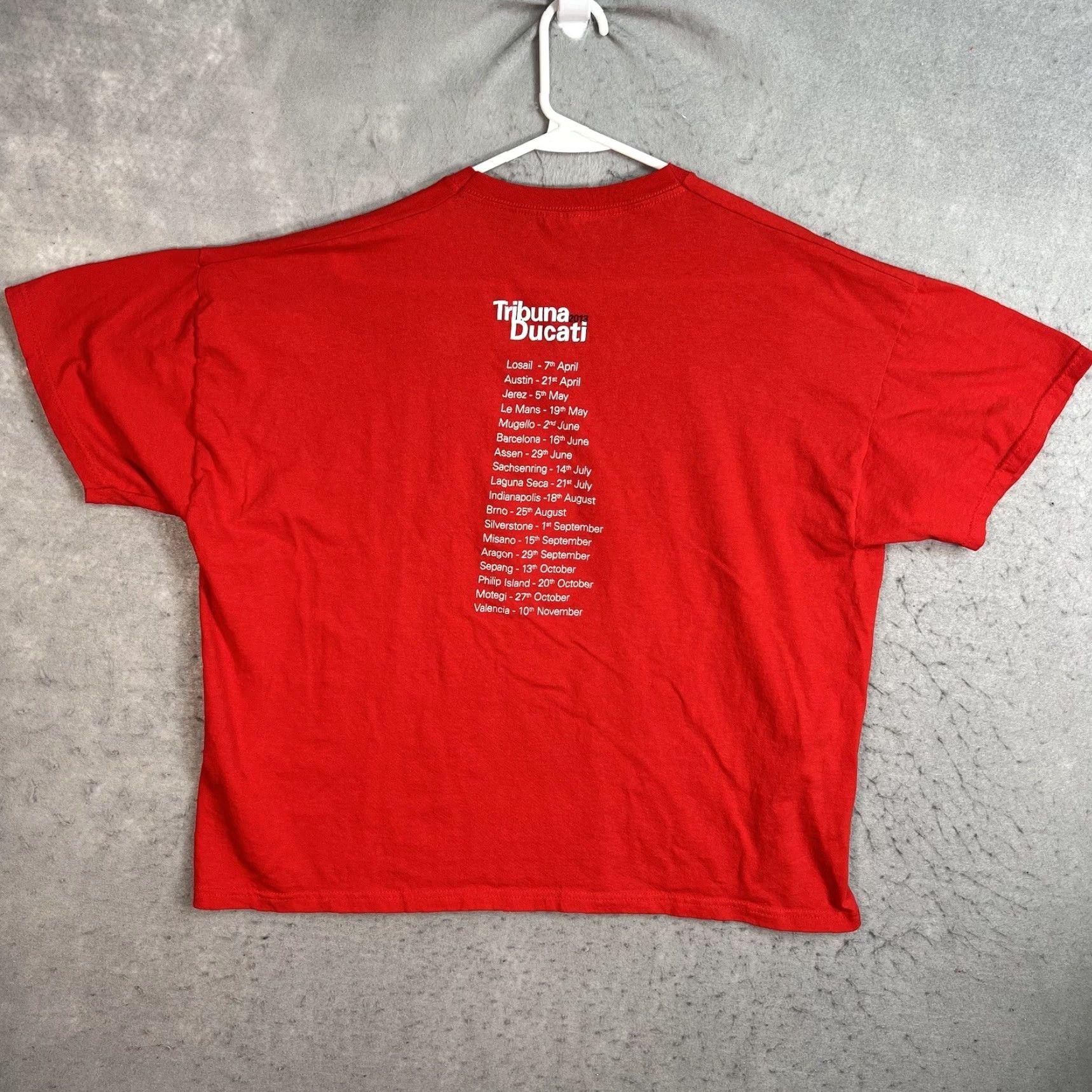 Vintage Ducati Corse Motorcycle Racing Shirt Adult 2XL Red Mens XXL 2013 Tribuna Size US XXL / EU 58 / 5 - 2 Thumbnail