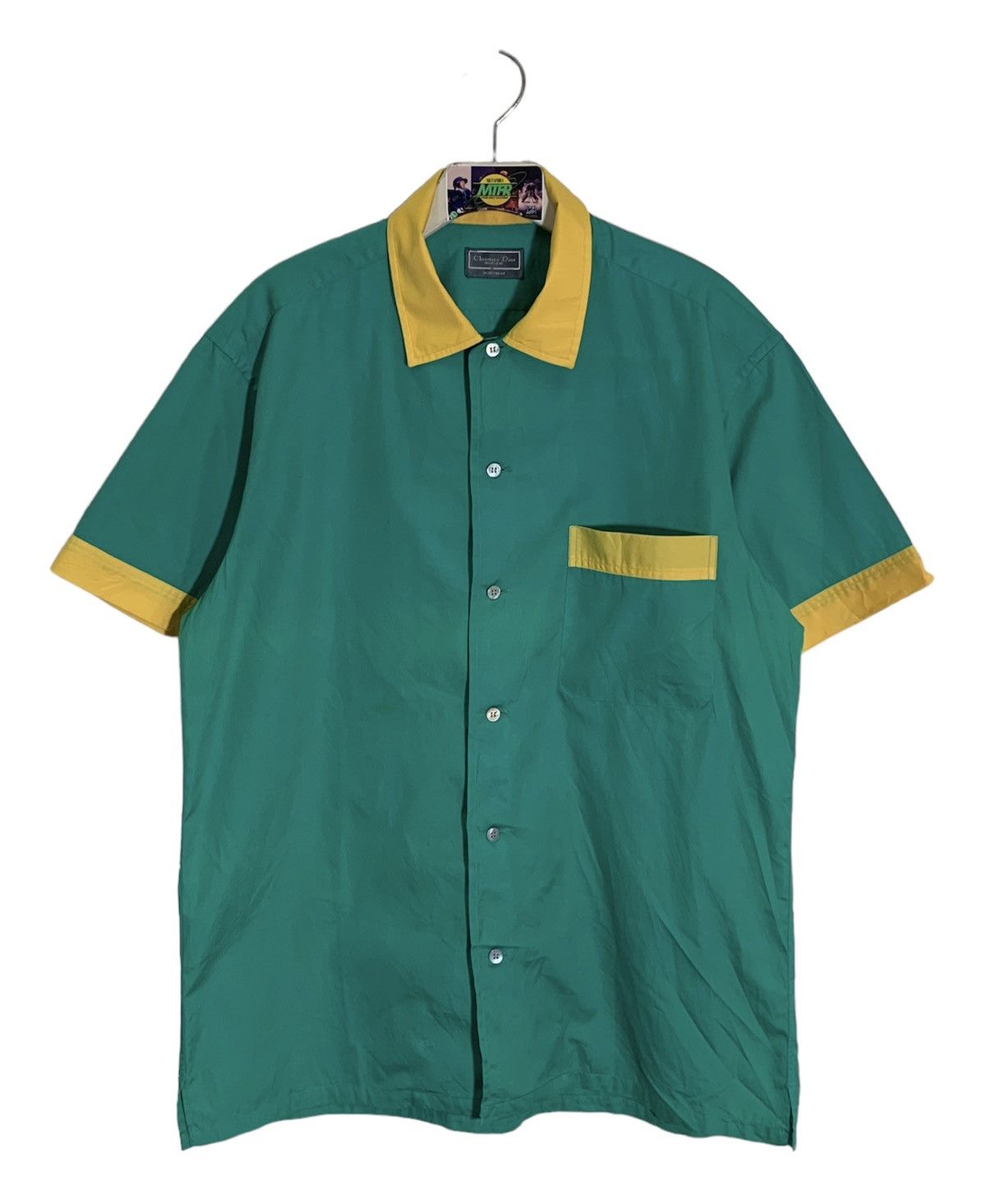 image of Christian Dior Monsieur x Dior Send Offer Vintage Christian Dior Bowling Shirt in Green (Size Mediu