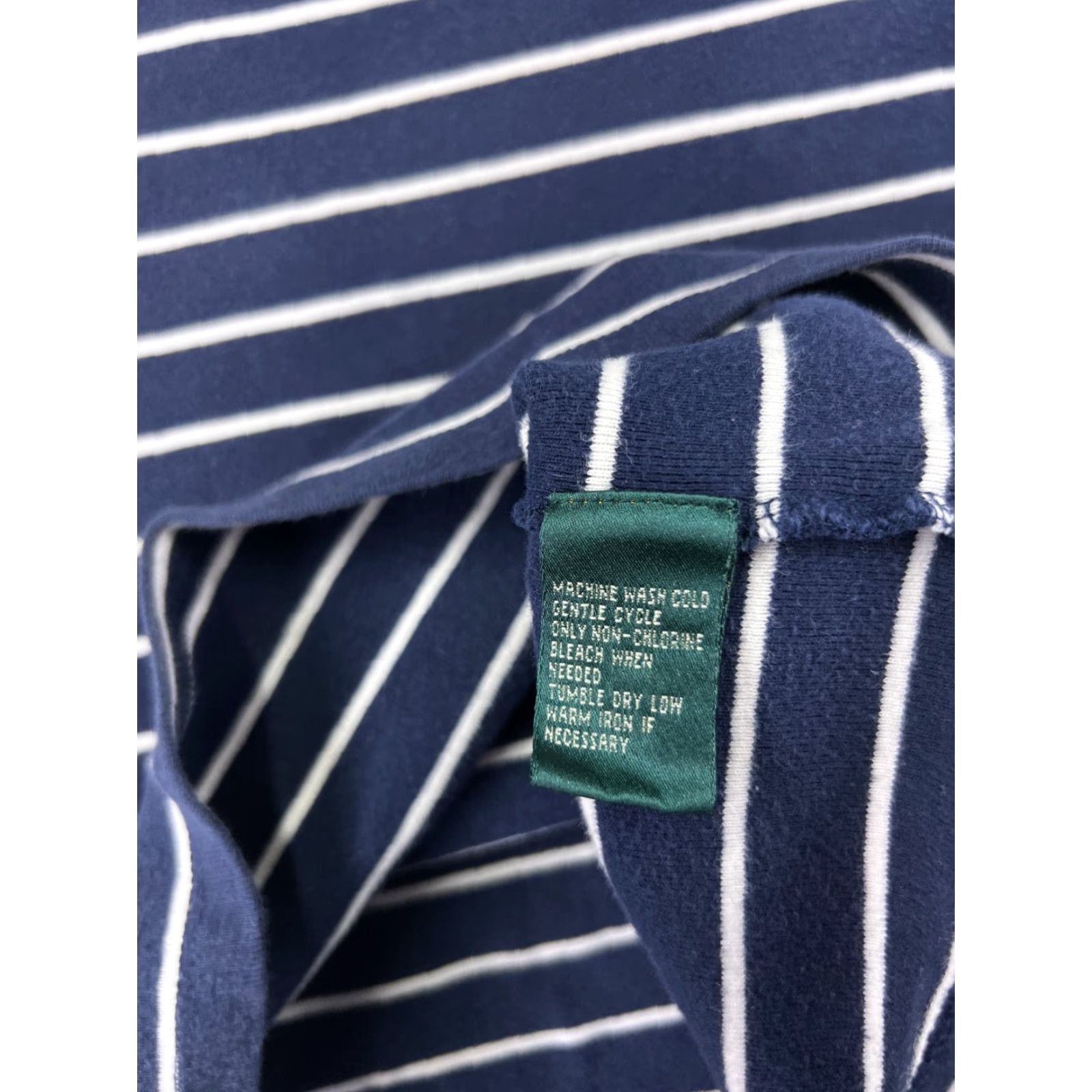 Polo Ralph Lauren VINTAGE Polo Ralph Lauren Shirt Juniors XL Blue Stripe 3/4 Sleeve Round Neck Casual Cotton Size XL / US 12-14 / IT 48-50 - 4 Thumbnail