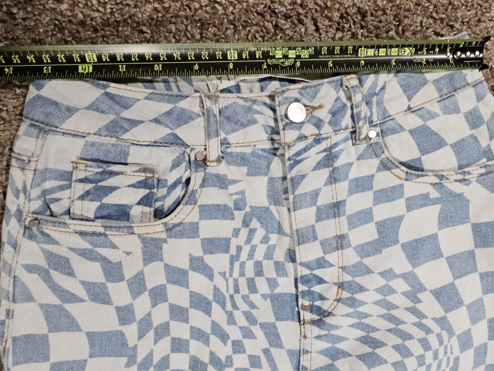 Designer tinseltown optical illusion trippy 5 jean Fray Hems Distress Size 30" / US 8 / IT 44 - 4 Thumbnail