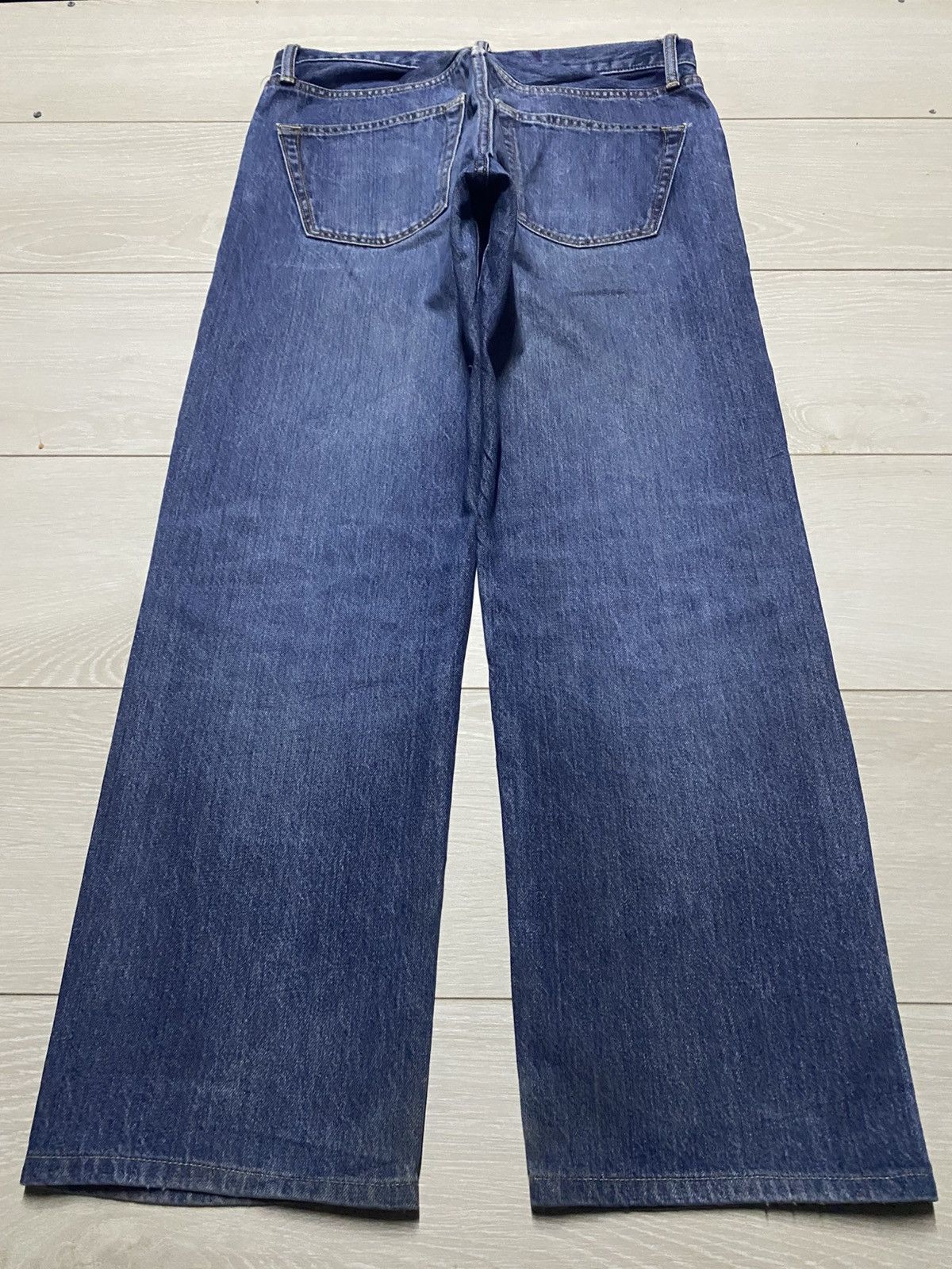 Uniqlo Vintage Japanese Brand Uniqlo Blue Wash Distressed Slim Jean Size US 33 - 2 Thumbnail