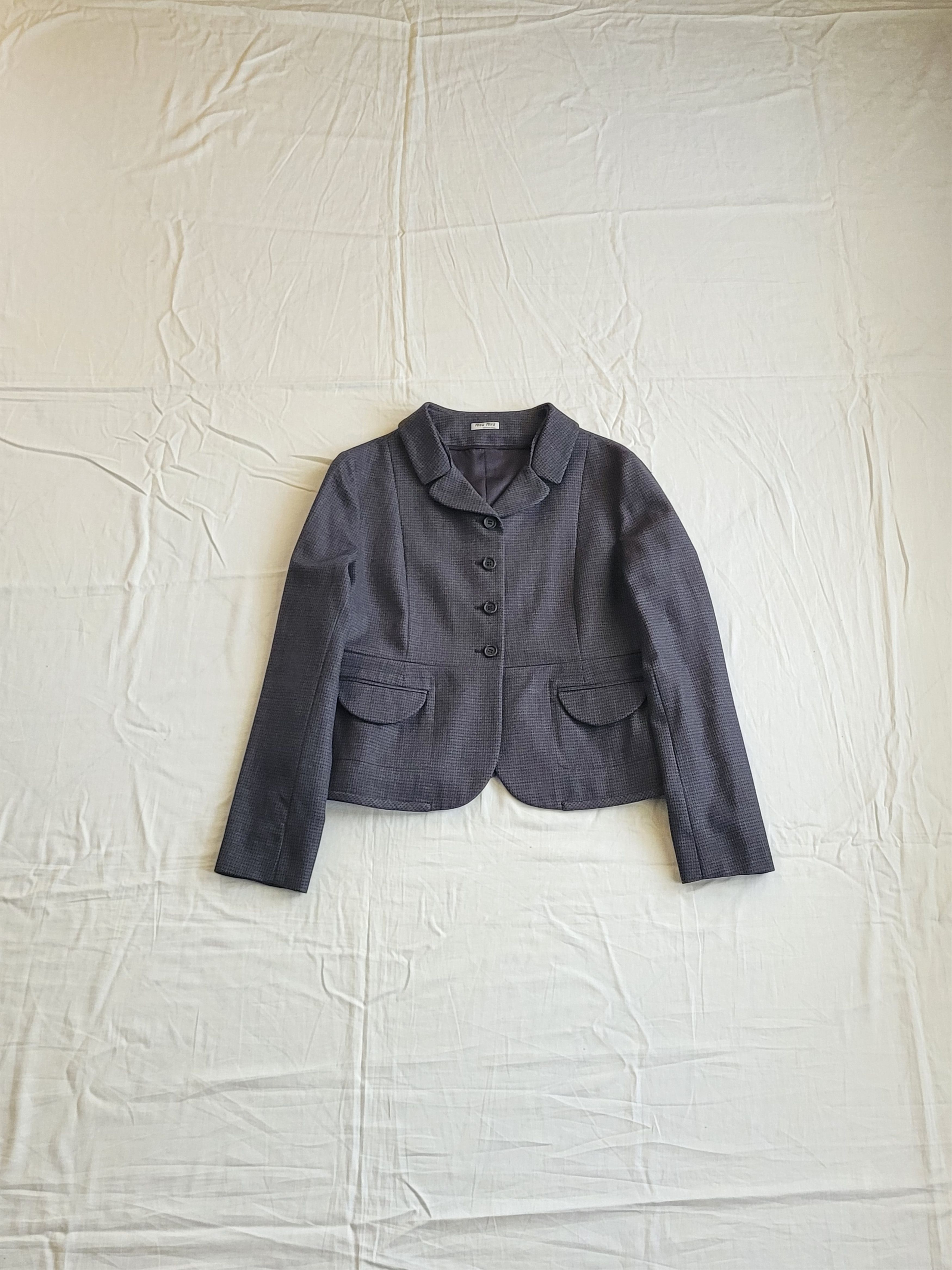 Miu Miu Miu Miu early2000s cute woolen short jacket Size L / US 10 / IT 46 - 1 Thumbnail