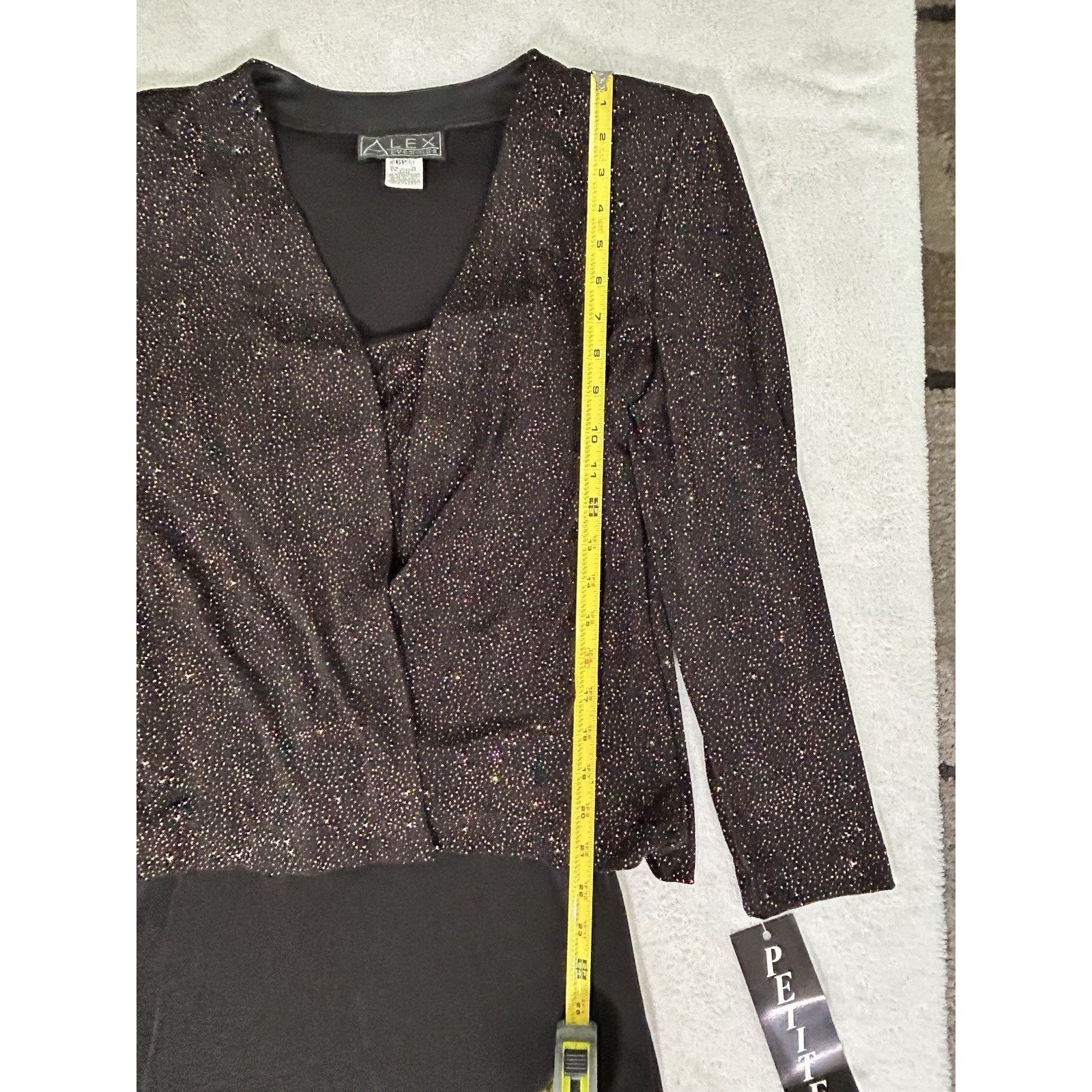 Alex Evenings alex evenings dress two piece set Sz 6p Black Sparkle NWT Size S / US 4 / IT 40 - 4 Thumbnail