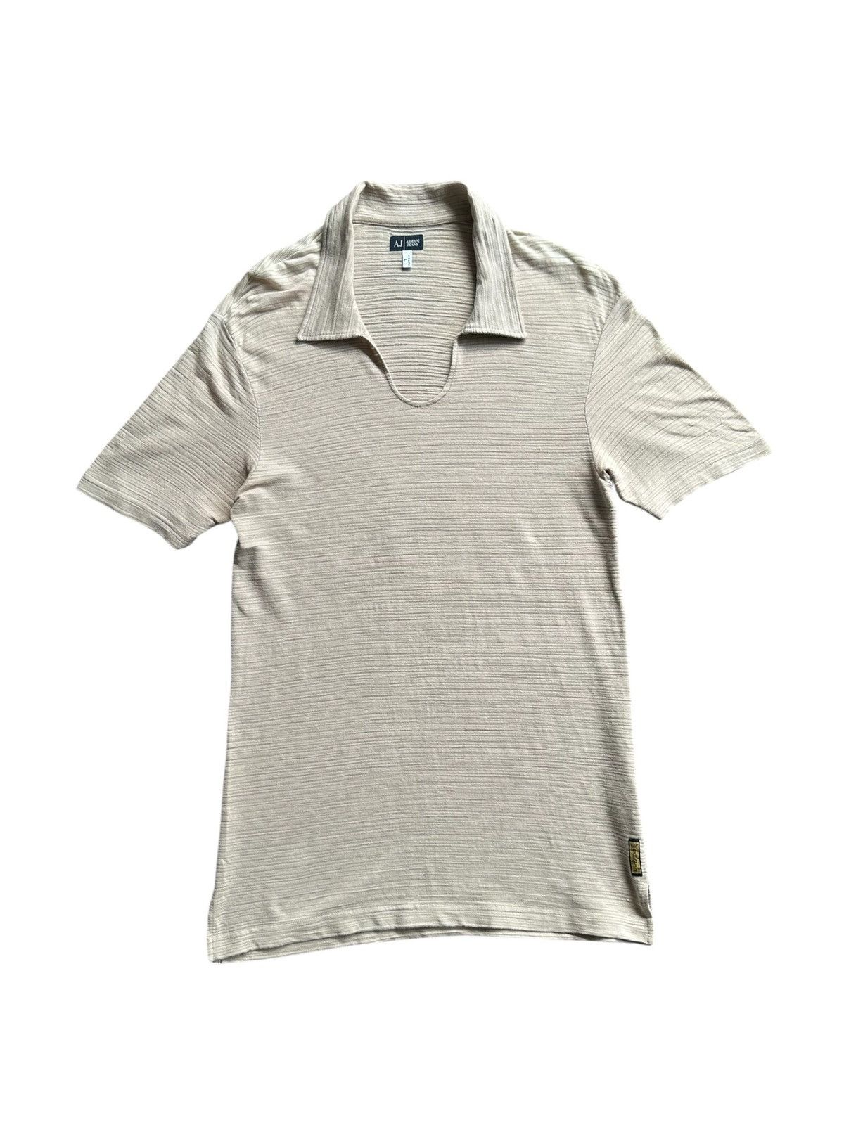 Giorgio Armani 00’s Armani Jeans pleated fabric polo tee Size US M / EU 48-50 / 2 - 1 Thumbnail