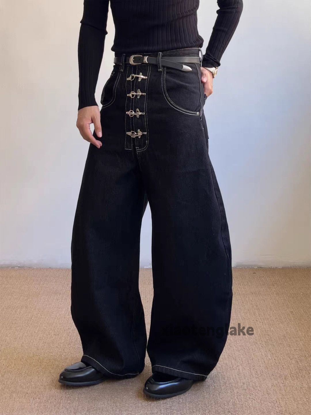 Jean ltx vintage denim wide Leg flared yuppie cleanfit jeans Size US 34 / EU 50 - 4 Thumbnail