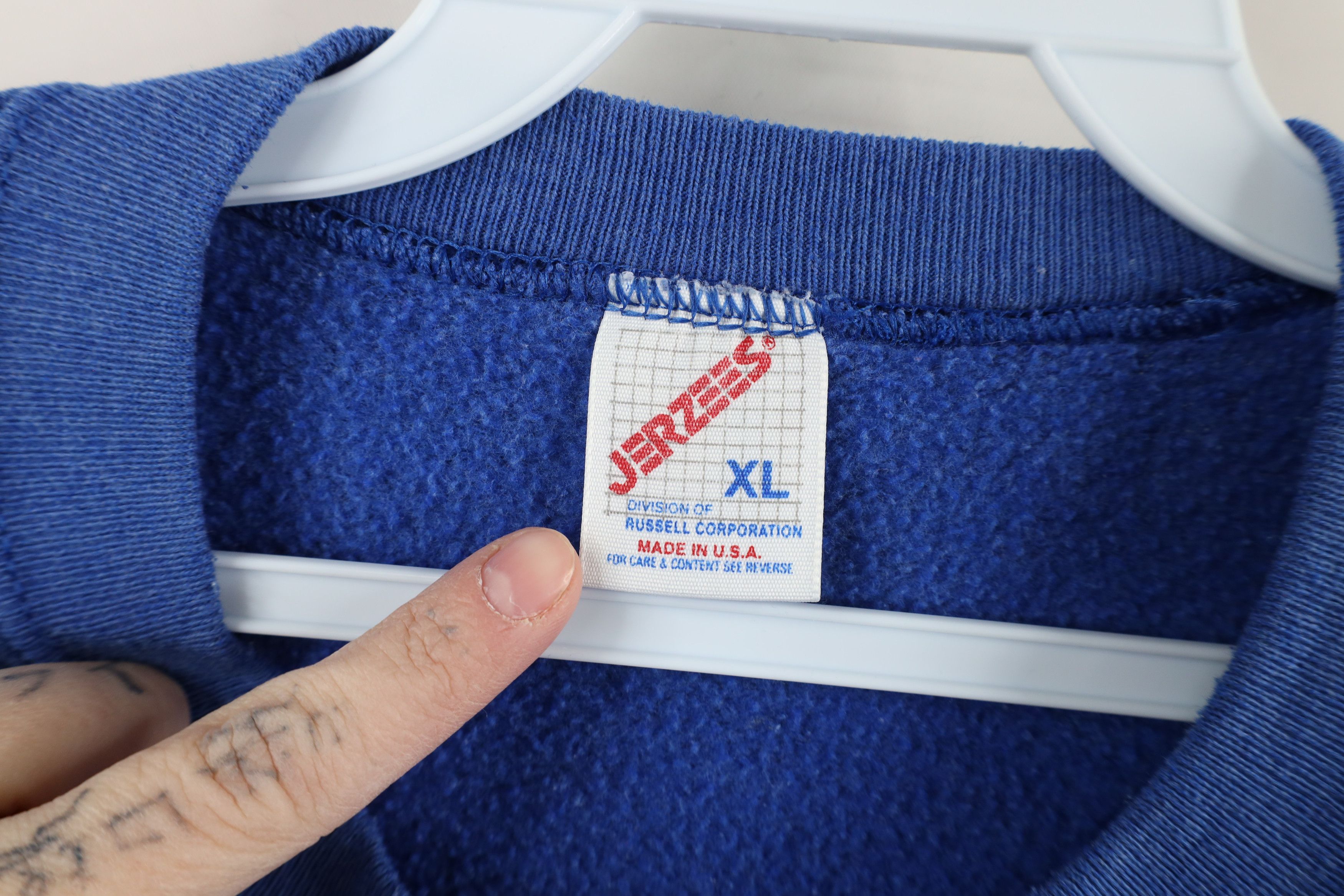 Vintage Vintage 90s Streetwear Crewneck Sweatshirt Royal Blue USA Size US XL / EU 56 / 4 - 6 Thumbnail