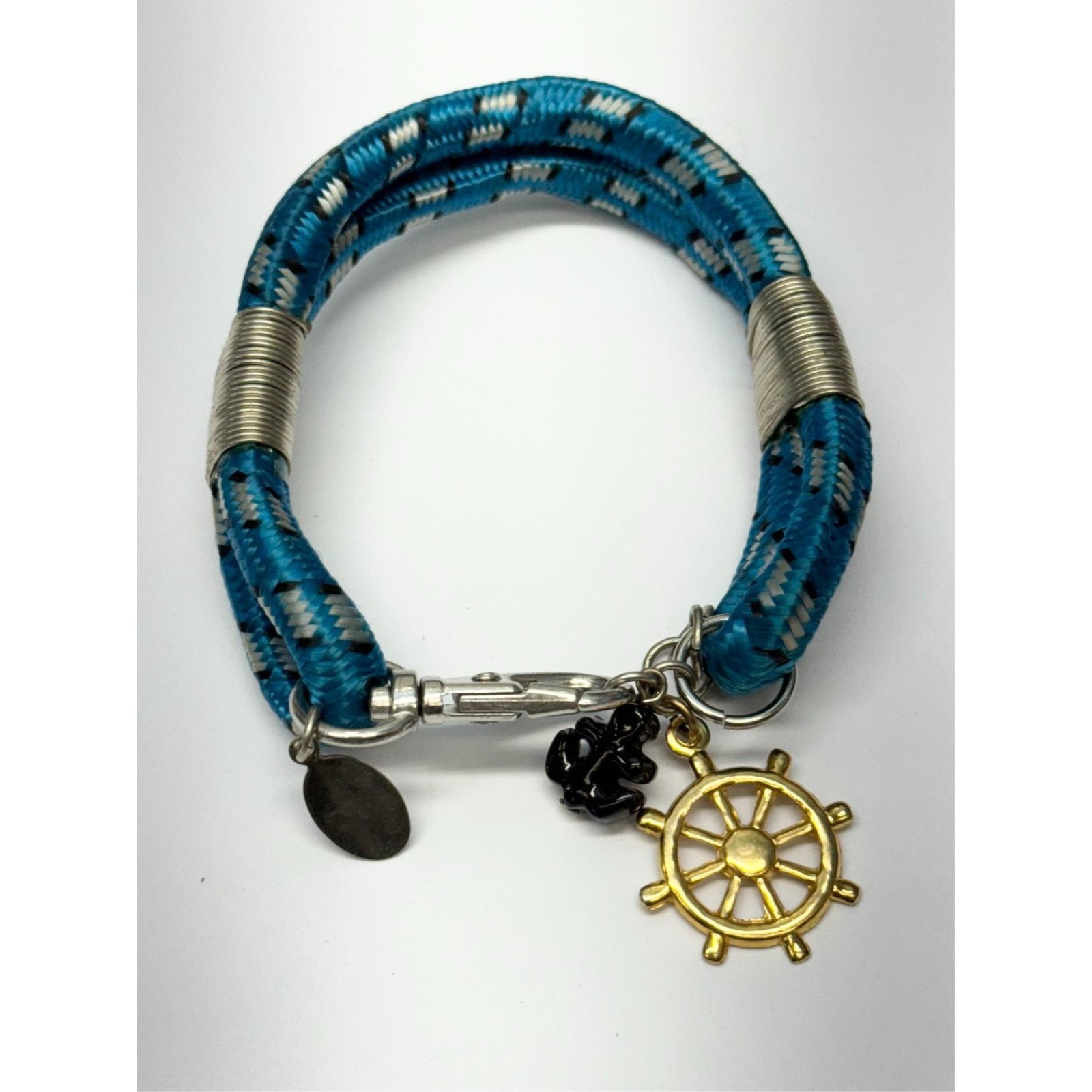 Vintage Vintage nautical bungee cord charm bracelet blue Size ONE SIZE - 1 Thumbnail