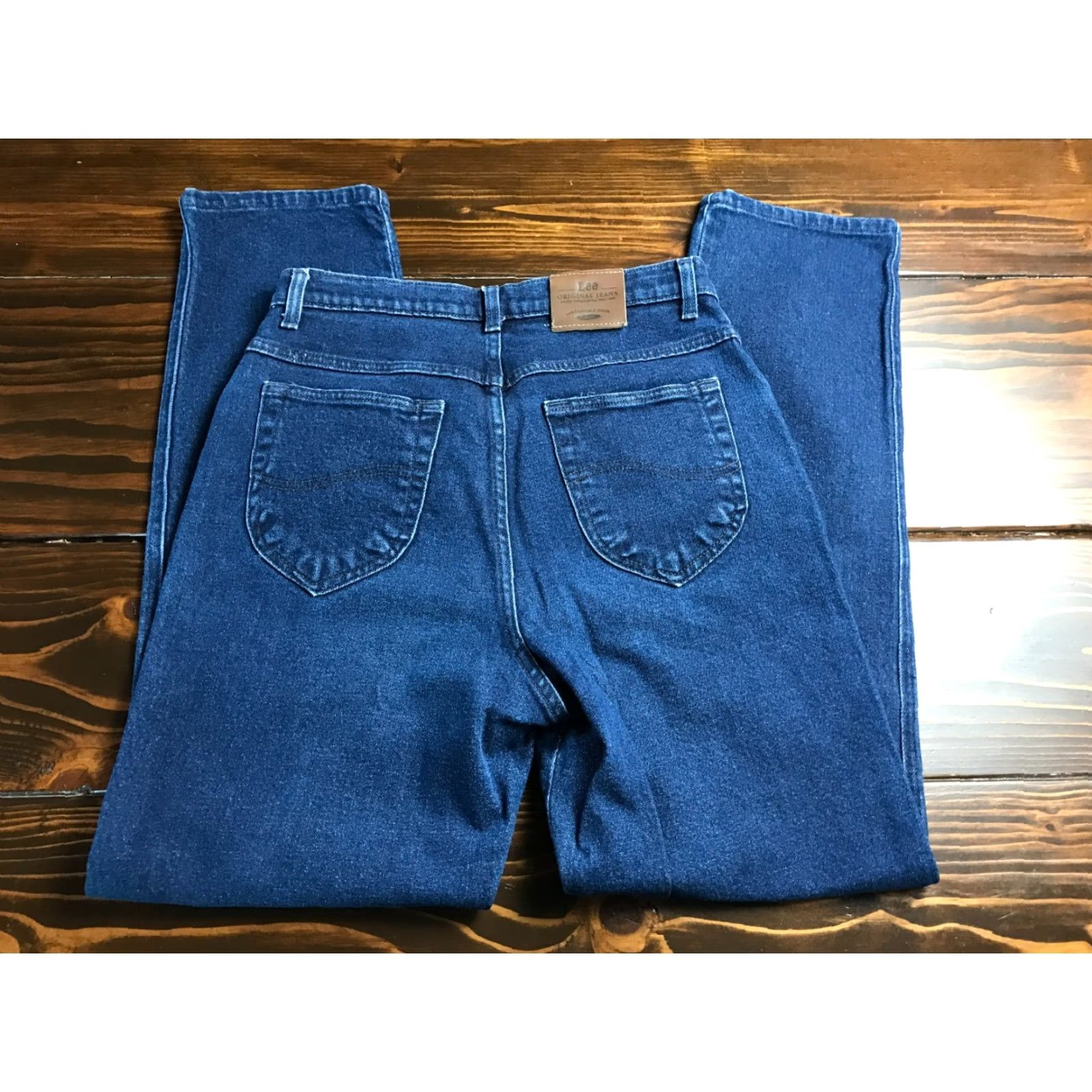 Lee Lee Jeans Women's 10L Blue Denim Long Pockets Dark Wash Jeans Regular Inseam 30in Size 32" / US 10 / IT 46 - 2 Thumbnail