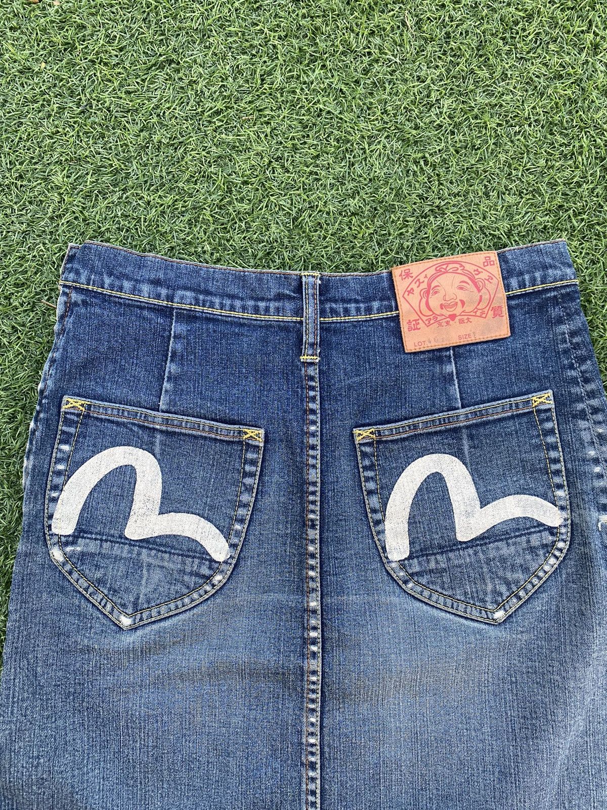 Evisu EVISU MINI SKIRT DISTRESSED JEANS Size 23" - 2 Thumbnail