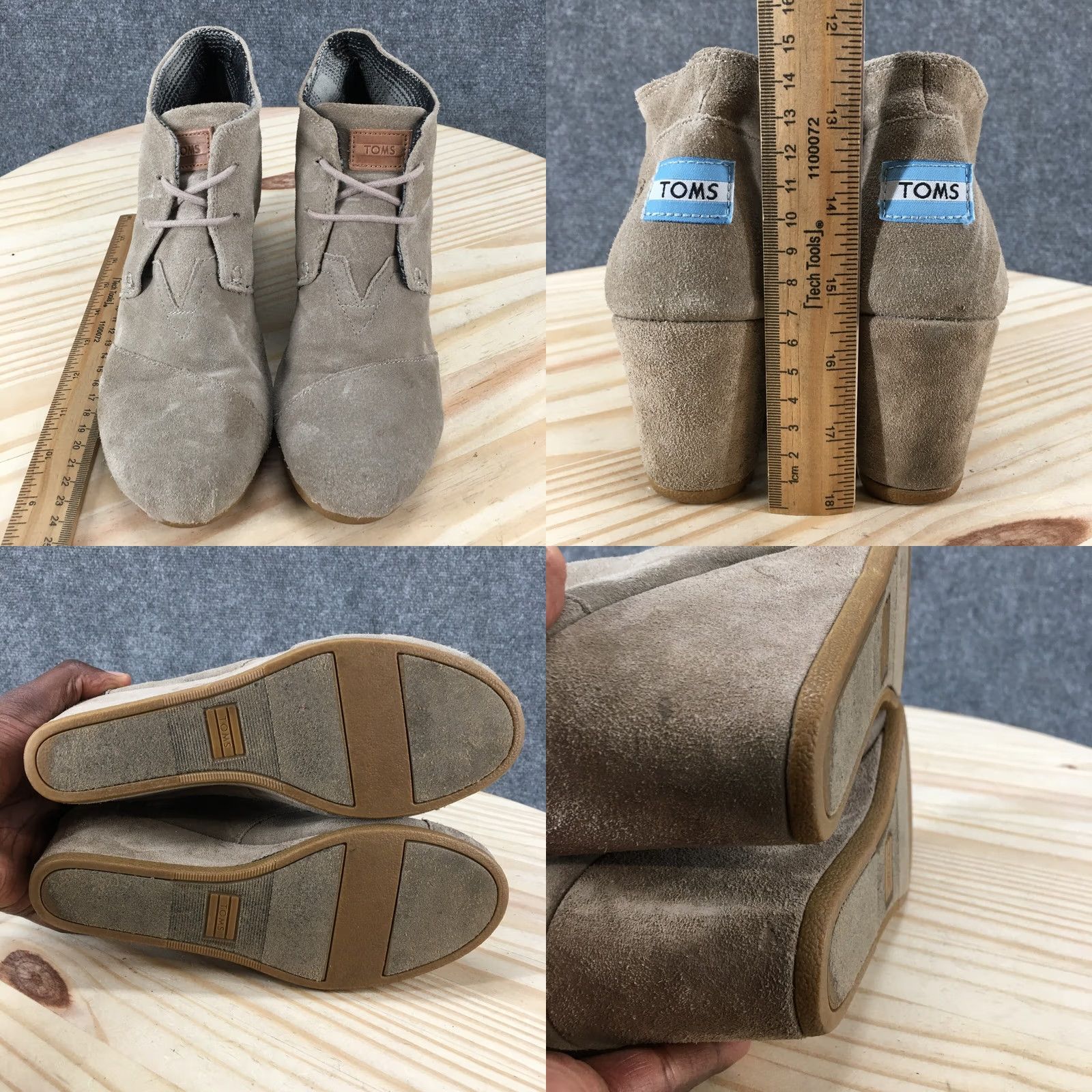 Toms TOMS Boots Womens 9 Casual Ankle Booties Wedge Heels Brown Suede Lace Up Bootie Womens Casual Boots 9 Brown Suede Lace Up Size US 9 / IT 39 - 8 Thumbnail