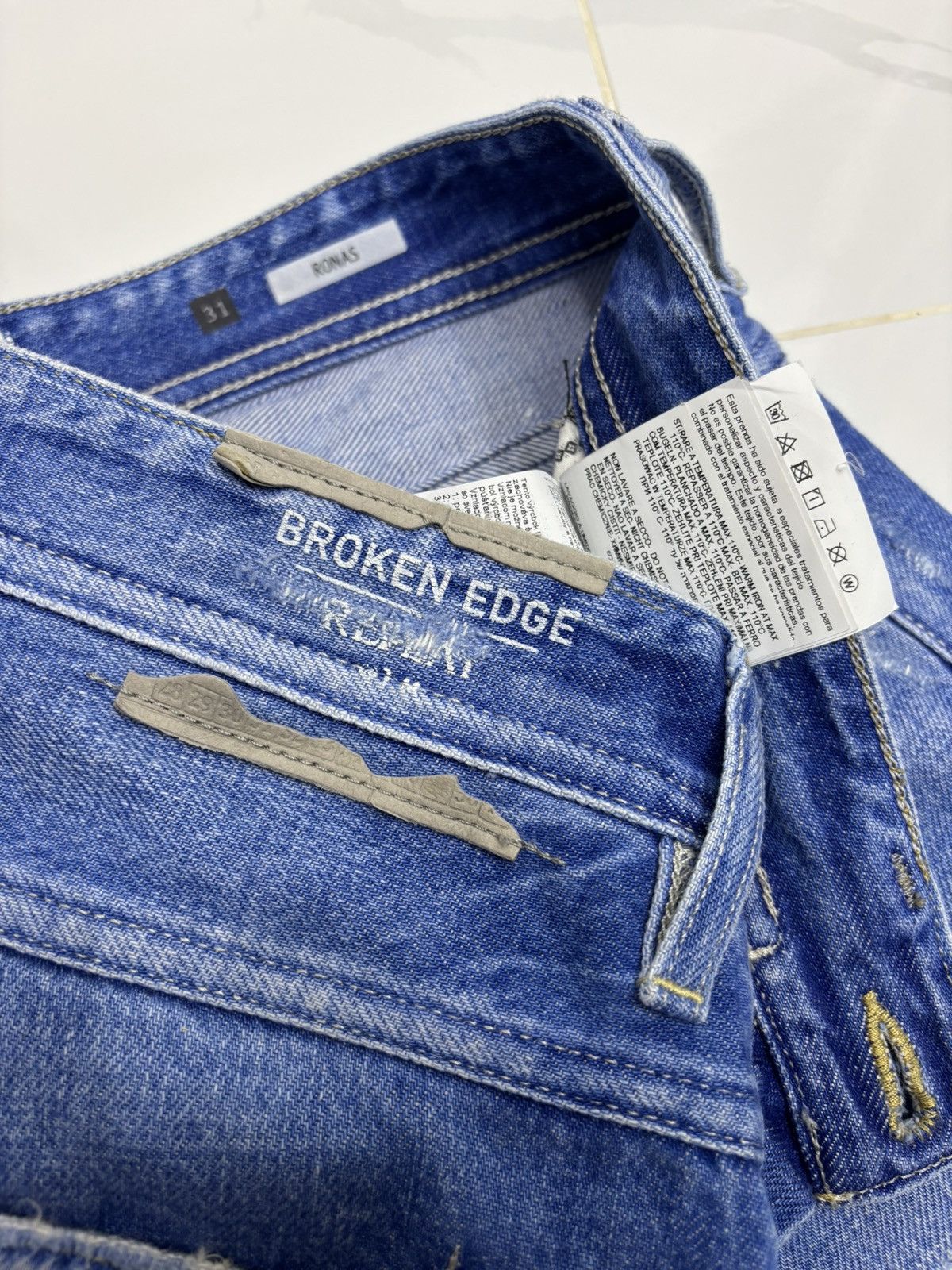 If Six Was Nine × Le Grande Bleu (L.G.B.) × Replay Vintage Replay Broken Edge Selvedge Denim Release Hem Jeans Size US 32 / EU 48 - 14 Thumbnail
