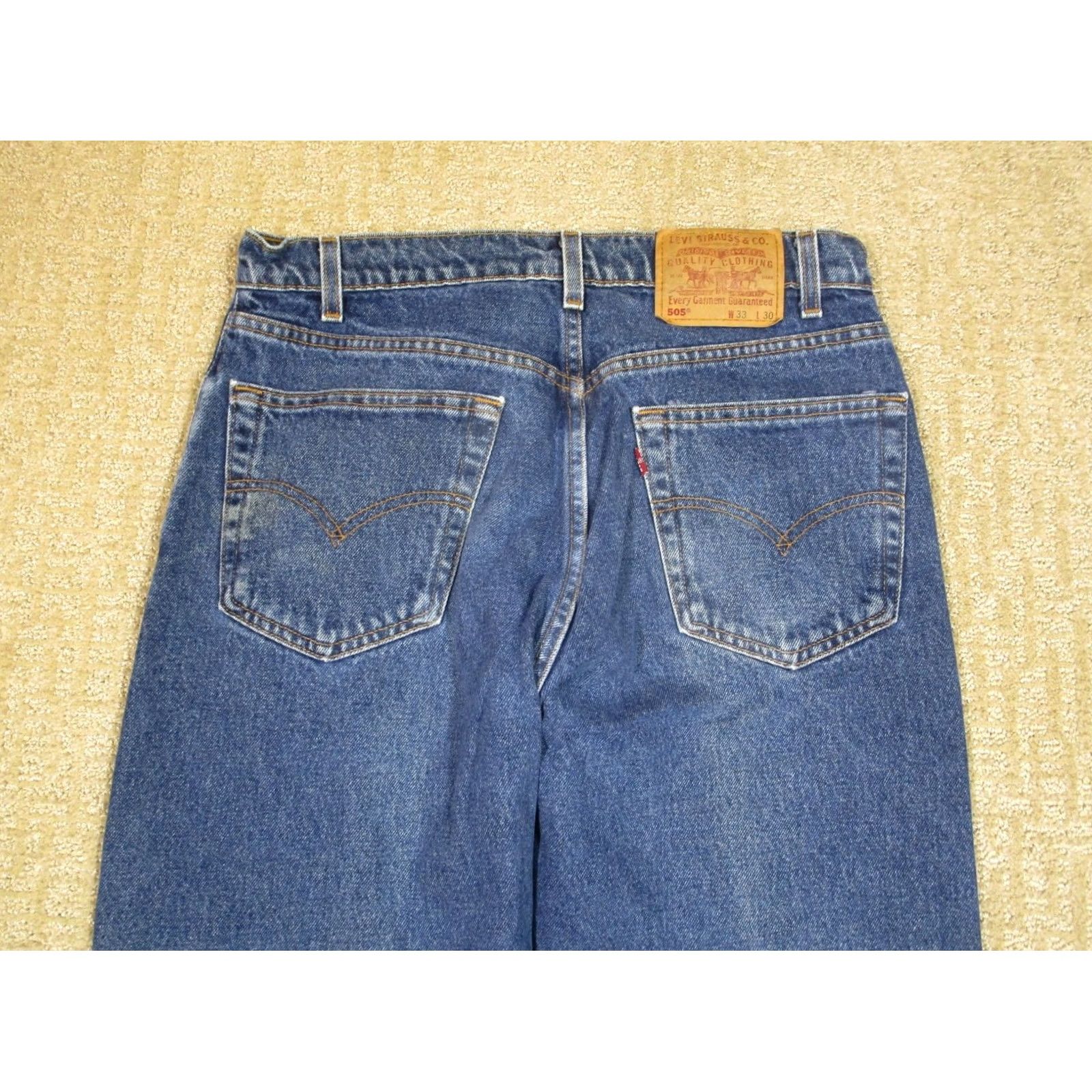 Levi's VINTAGE Levi's 505 Jeans Men 33x30 Blue Regular Fit Pants Dark Wash 90s Boys Girls Mens Womens Size US 33 - 4 Thumbnail