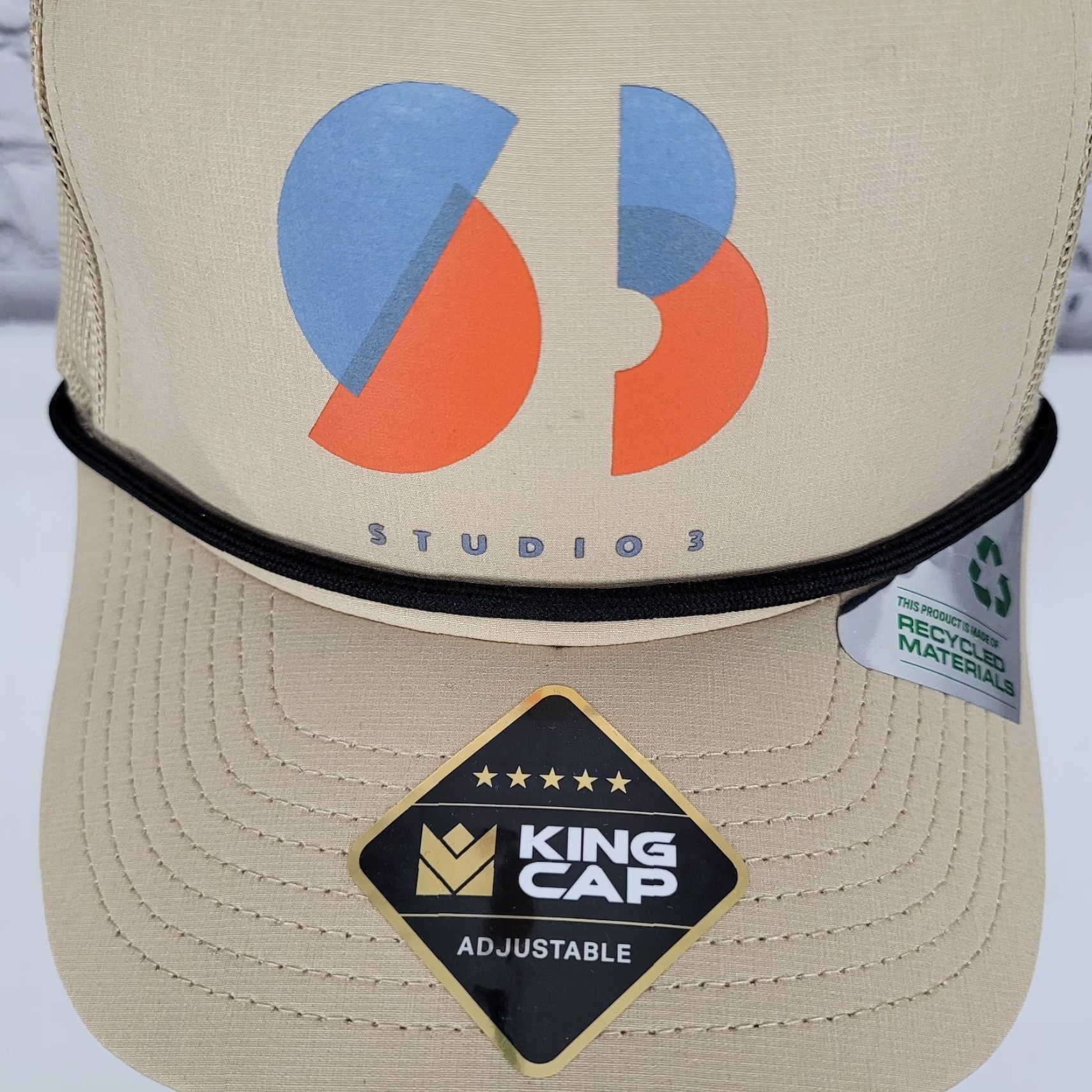 Vintage NWD Studio 3 King Cap Trucker Hat Men One Size Brown Adjustable Recycled Materials Classic 90s Style Mens Cap Size ONE SIZE - 7 Thumbnail