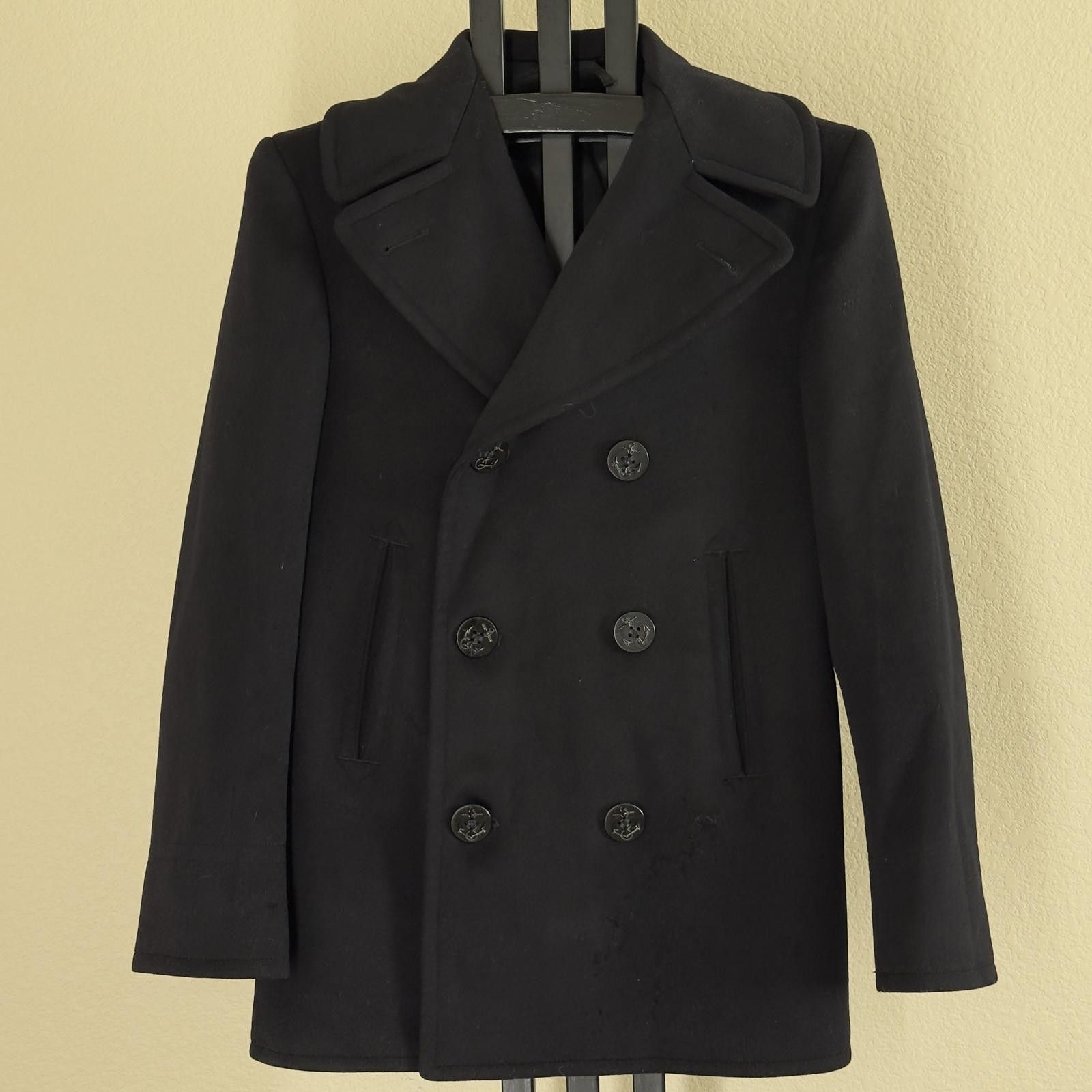 Other Authentic 1960s US Navy Kersey Wool Peacoat Dark Blue 34R Size US M / EU 48-50 / 2 - 1 Thumbnail