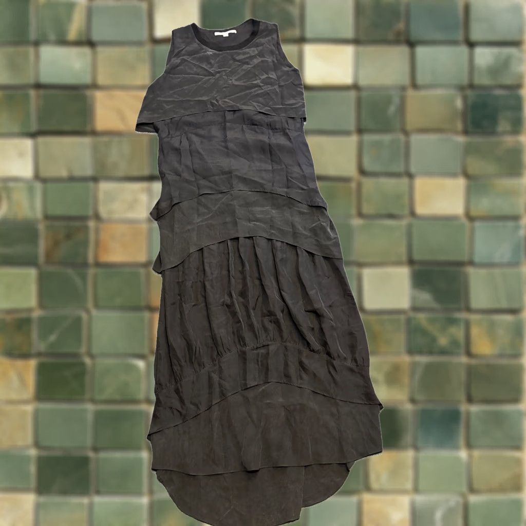 Jonathan Simkhai Jonathan Simkhai Maxi Dress Tank Silk Black 2 Women Sheer Tiered Long Size XS / US 0-2 / IT 36-38 - 1 Thumbnail