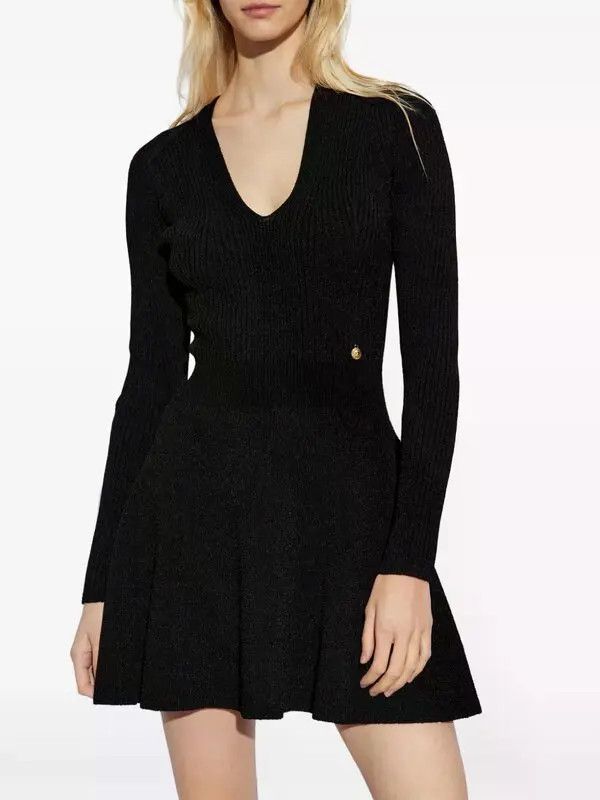 Balmain o1s1wg111225 Logo-Charm Mini Dress in Black Size M / US 6-8 / IT 42-44 - 2 Thumbnail