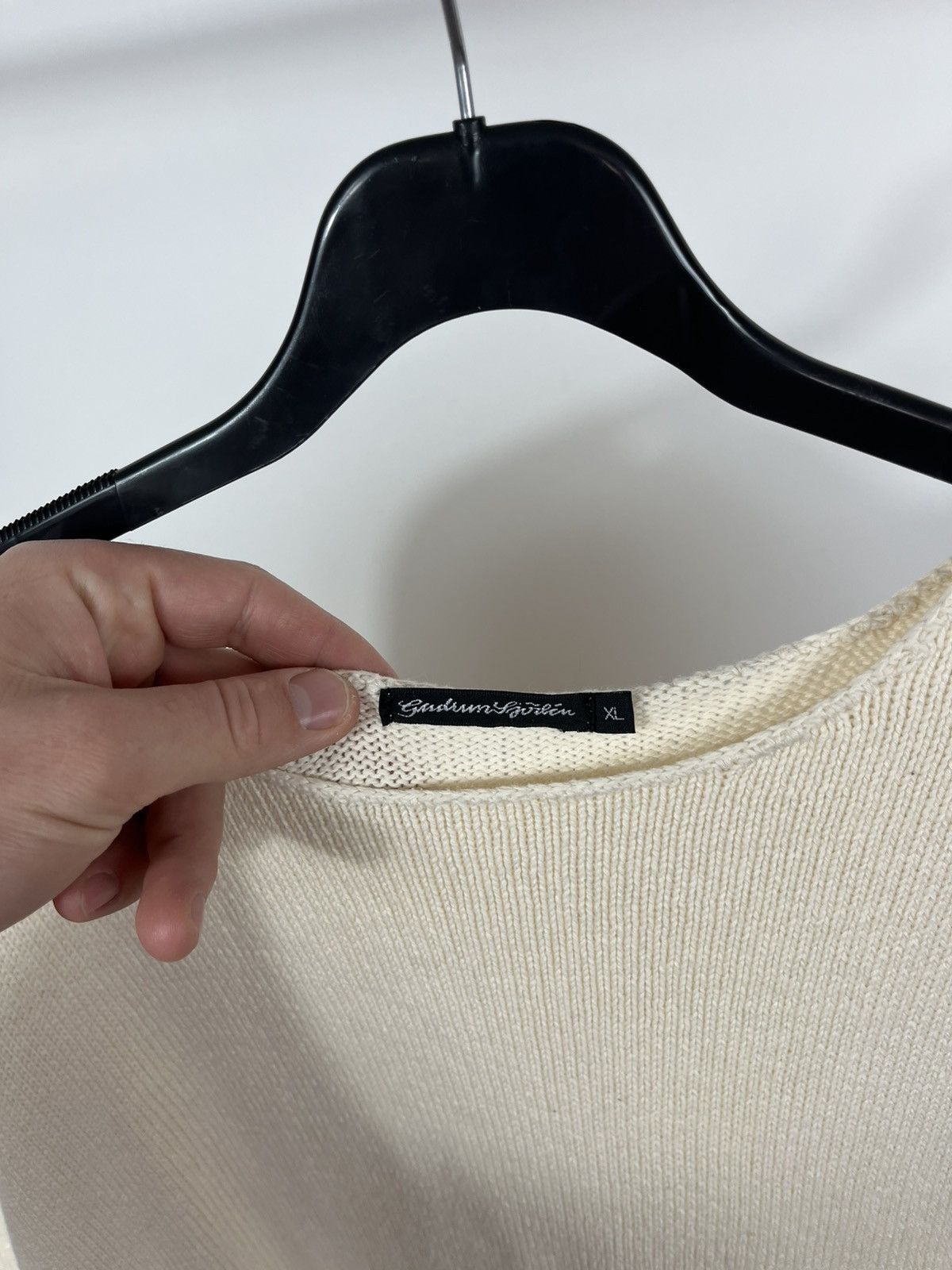 Gudrun Sjoden Gudrun Sjoden Cream Cotton Knit Sweater XL Minimal Nordic Size XL / US 12-14 / IT 48-50 - 4 Thumbnail