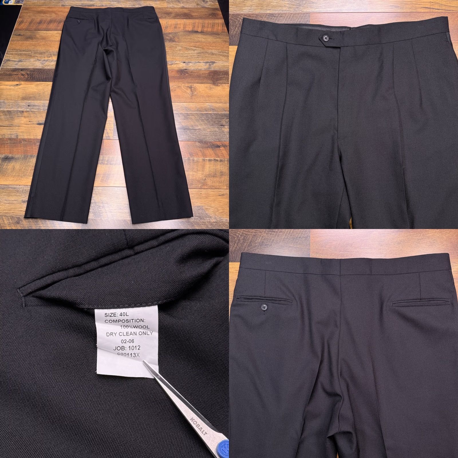 Jos. A. Bank Jos. A. Bank Tuxedo Suit 46R Black Double-Breasted Wool 2 Piece Formal Pants 40w Regular Inseam 32in Men 46 Chest Peak Lapel Classic Size 46R - 10 Thumbnail