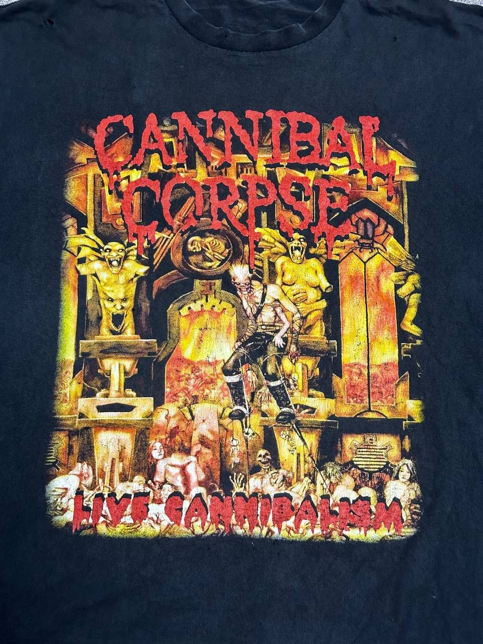 Band Tees × Vintage Rare!! Vintage 2002 Cannibal Corpse Butchered At Birth Tee Size US L / EU 52-54 / 3 - 5 Thumbnail