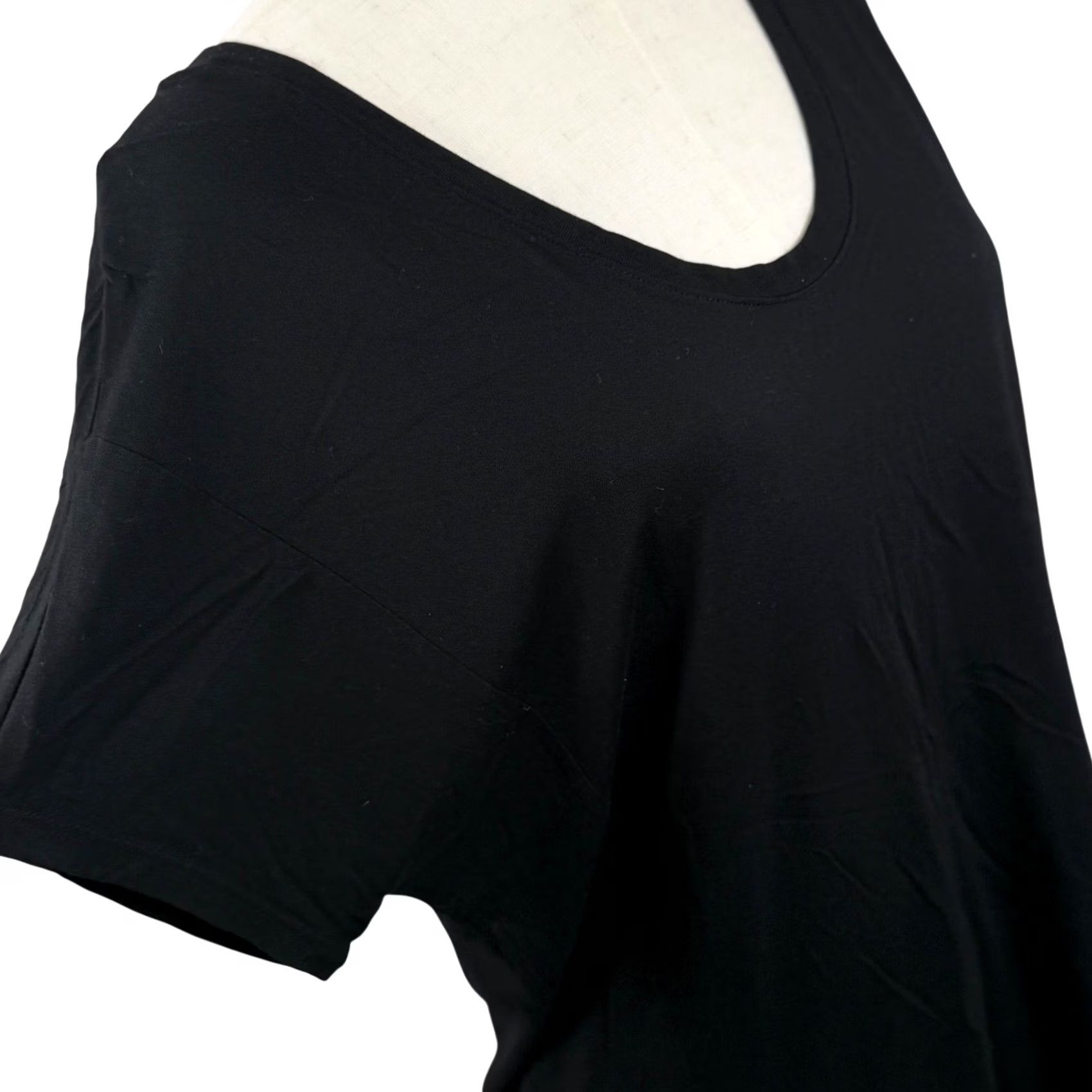 Gap Gap Luxe Scoop Neck T-Shirt Black Relaxed Fit High-Low Hem Basic Tee Ladies S Size S / US 4 / IT 40 - 3 Thumbnail
