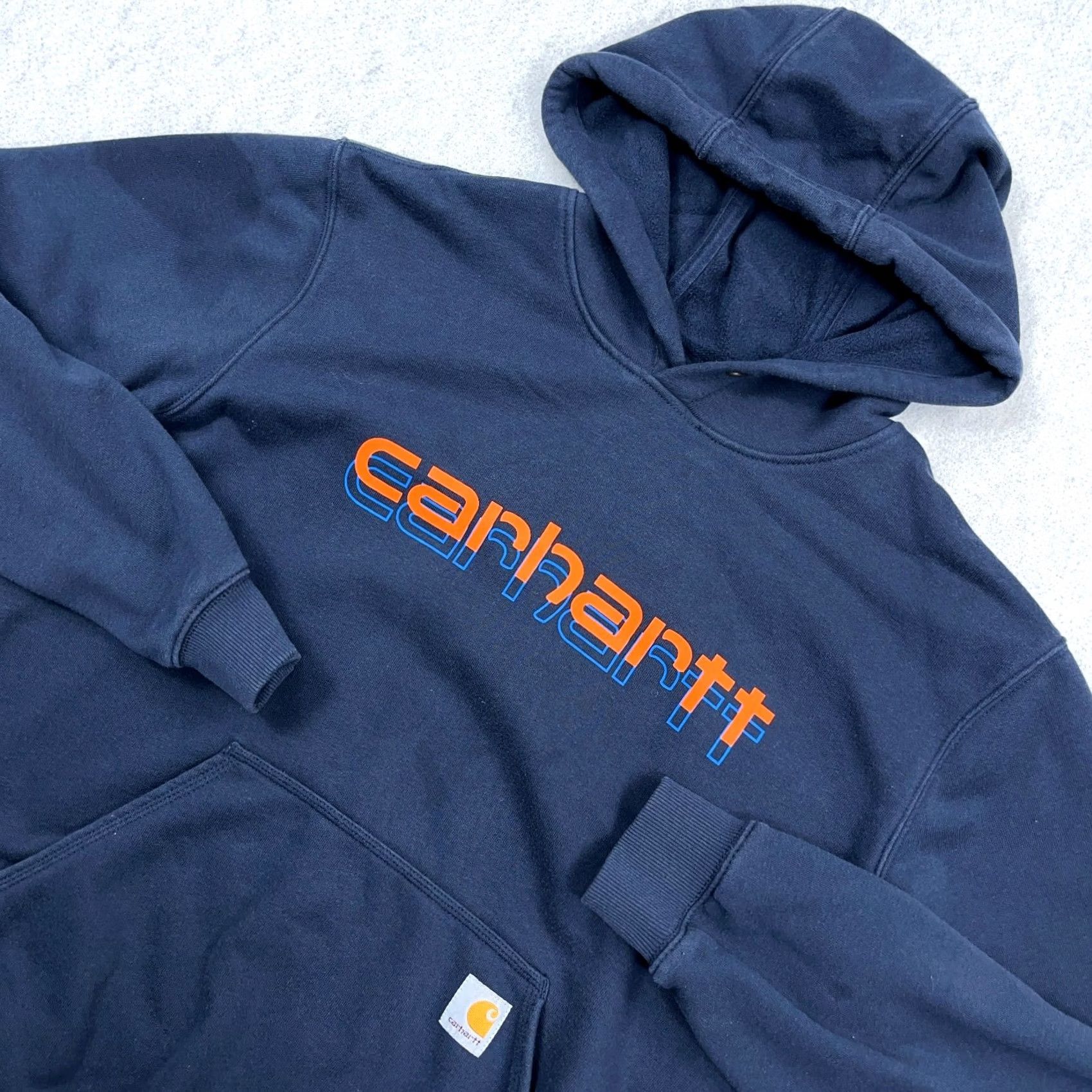 Carhartt Carhartt Hoodie Men Medium Blue Sweatshirt Spell Out Loose Fit Rain Defender Size US M / EU 48-50 / 2 - 2 Thumbnail