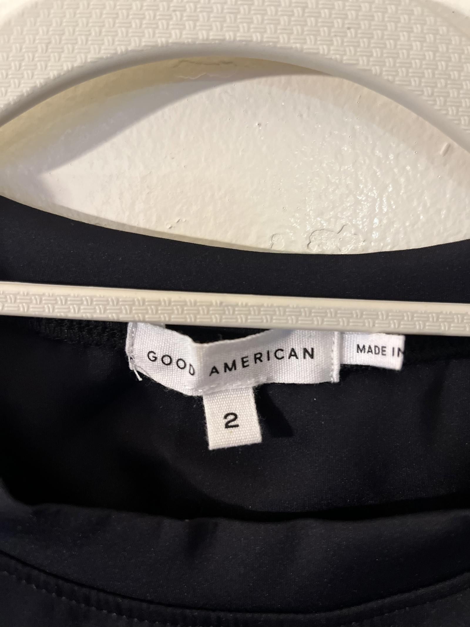 Designer Good American Women's Black Crop Top - Size 2 Size M / US 6-8 / IT 42-44 - 3 Thumbnail