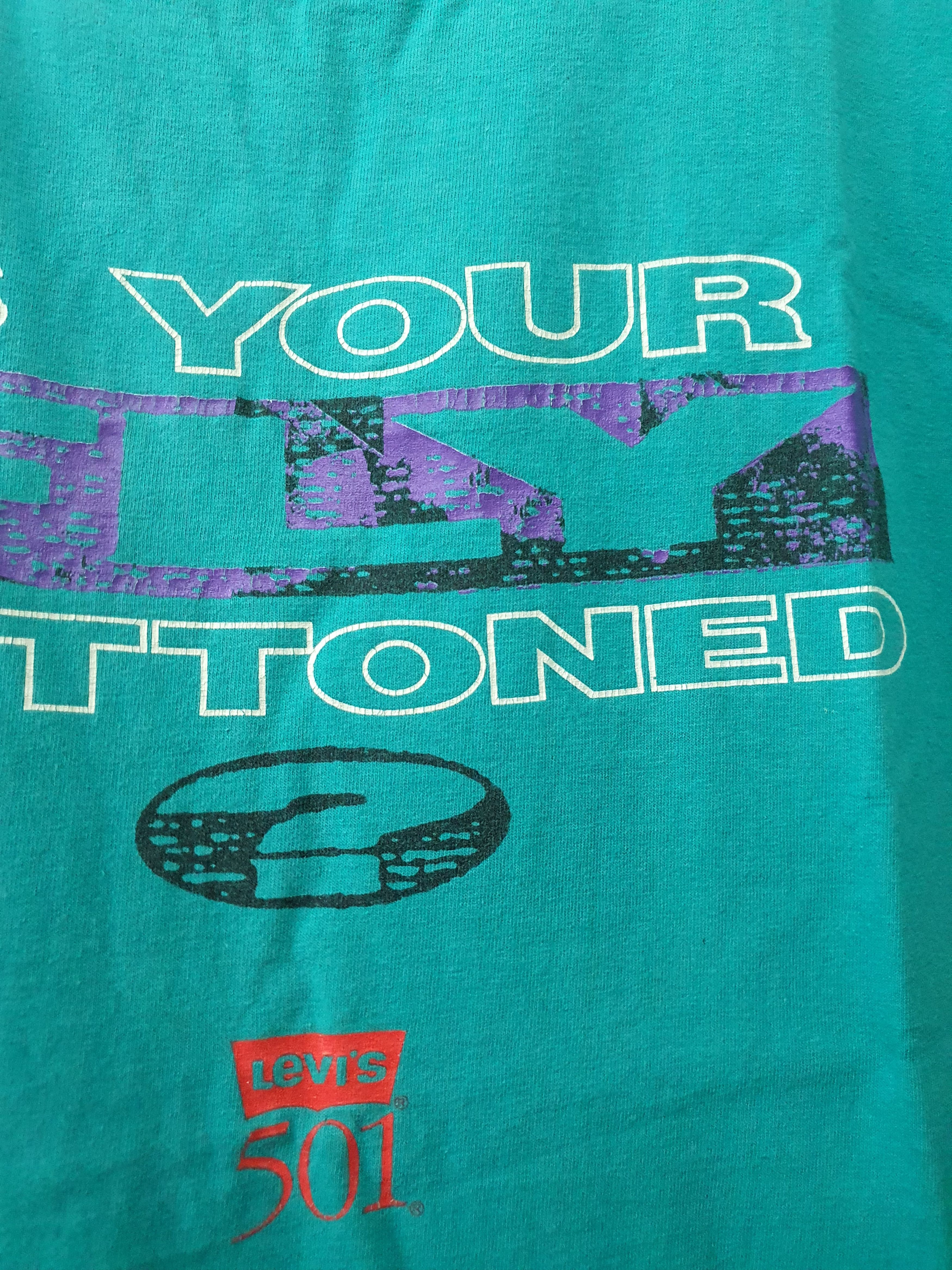 Levi's Vintage 90s Levis Is Your Fly Buttoned ? Tee Size US M / EU 48-50 / 2 - 10 Thumbnail