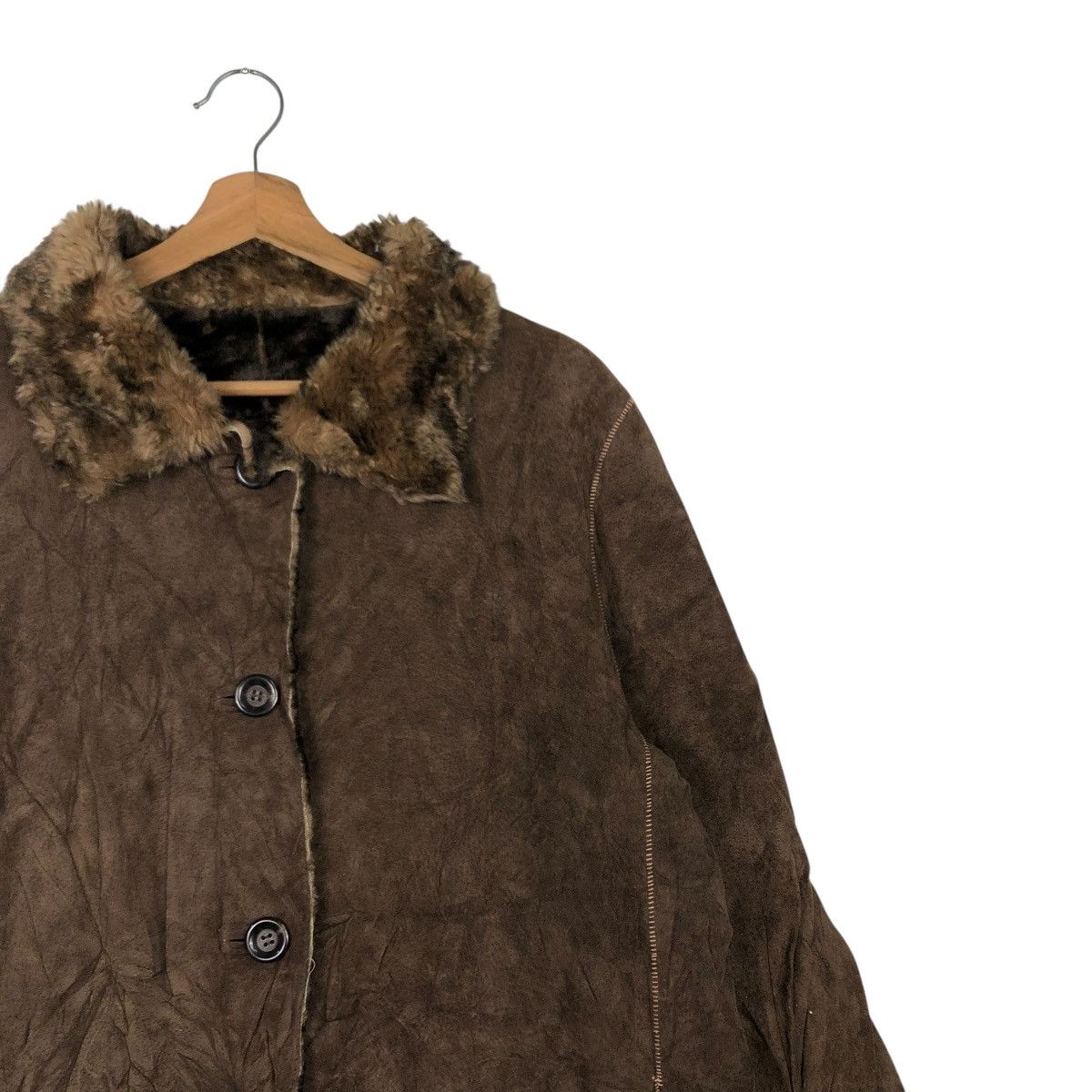 Japanese Brand 🔥VINTAGE LEATHER JACKET BLANKET FUR NY COMPANY ISSEY MIYAKE Size US XL / EU 56 / 4 - 8 Thumbnail