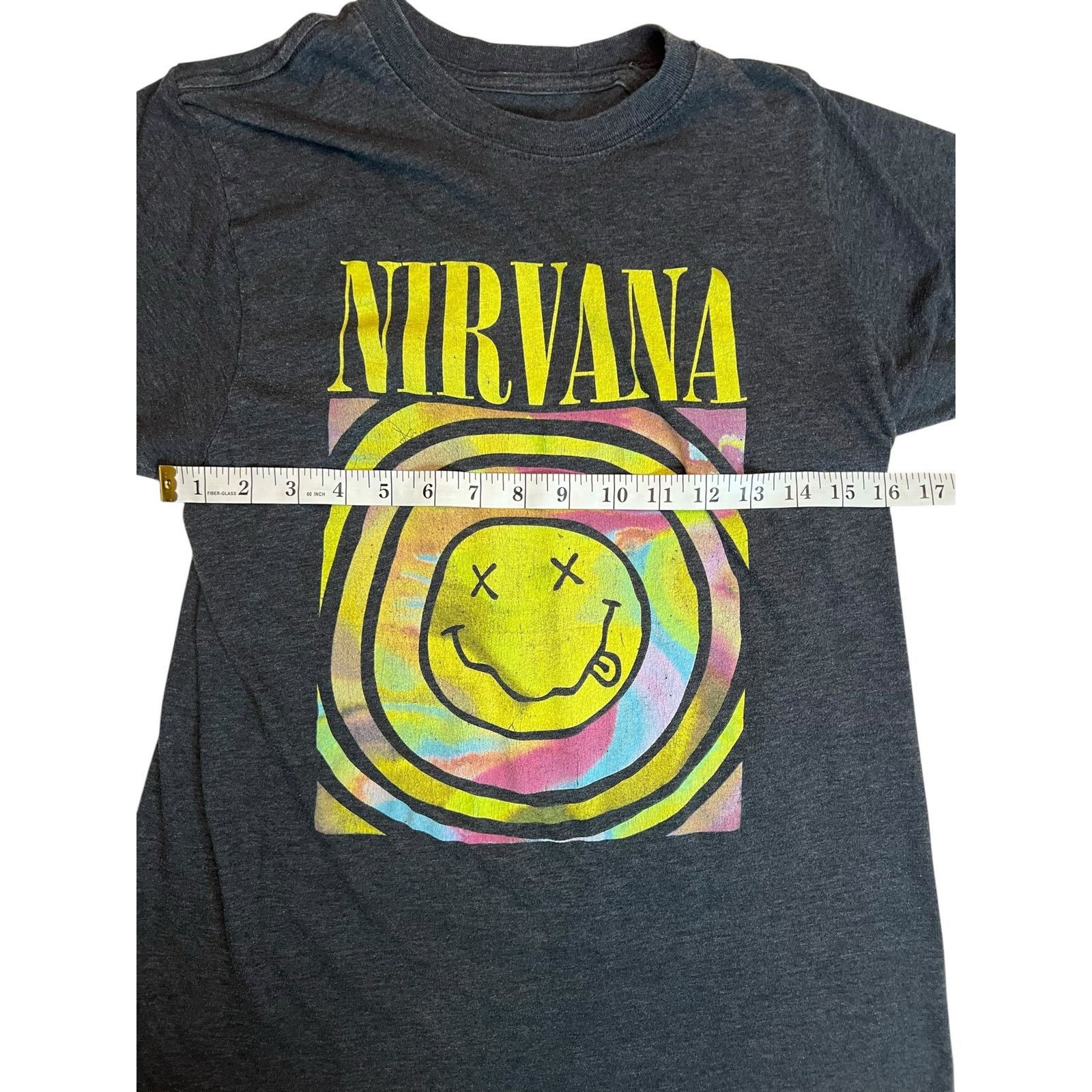 Nirvana Nirvana Gray T-Shirt Small - Smiley Face Psychedelic Tie-Dye Size US S / EU 44-46 / 1 - 8 Thumbnail