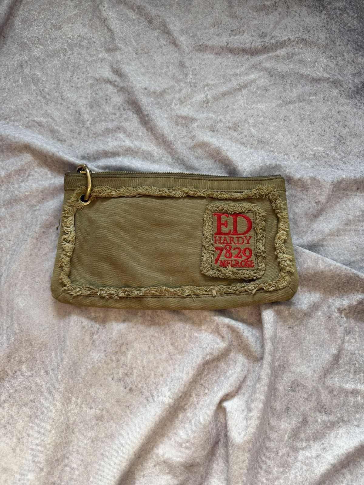 Ed Hardy Y2K Ed Hardy Distressed Canvas Clutch Bag Size ONE SIZE - 5 Thumbnail