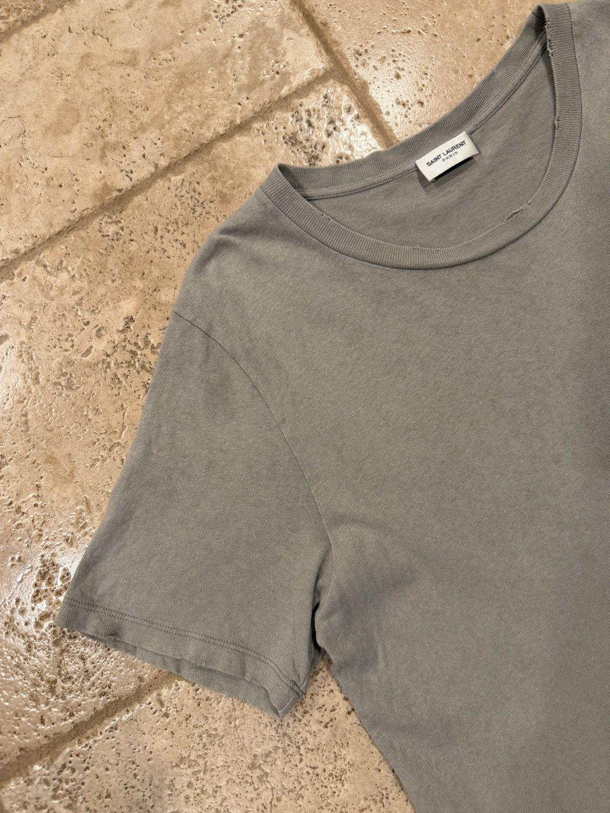 Saint Laurent Paris Saint Laurent Paris Rive Gauche Box Logo 2018 Grey T-Shirt Size US XS / EU 42 / 0 - 9 Thumbnail