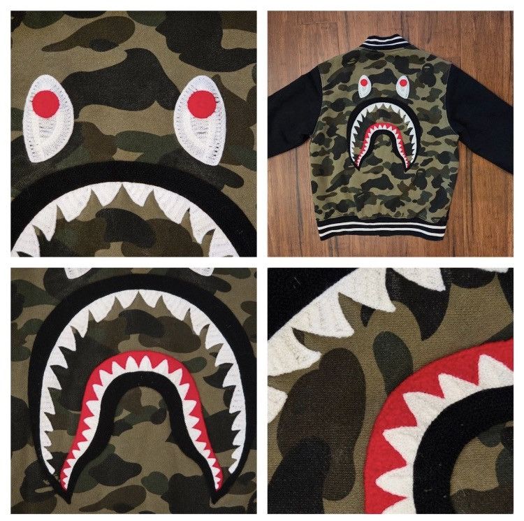 Bape Bape Shark Sweat Varsity Jacket Size US S / EU 44-46 / 1 - 6 Thumbnail