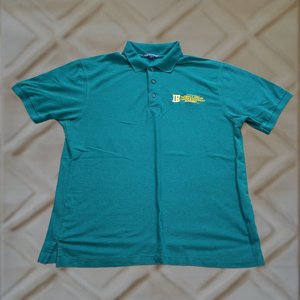 Port Authority VINTAGE Port Authority Polo Shirt Mens Large Blue Thomas Edison Career Techincal Academy Shirt Polo XS Size US L / EU 52-54 / 3 - 1 Thumbnail