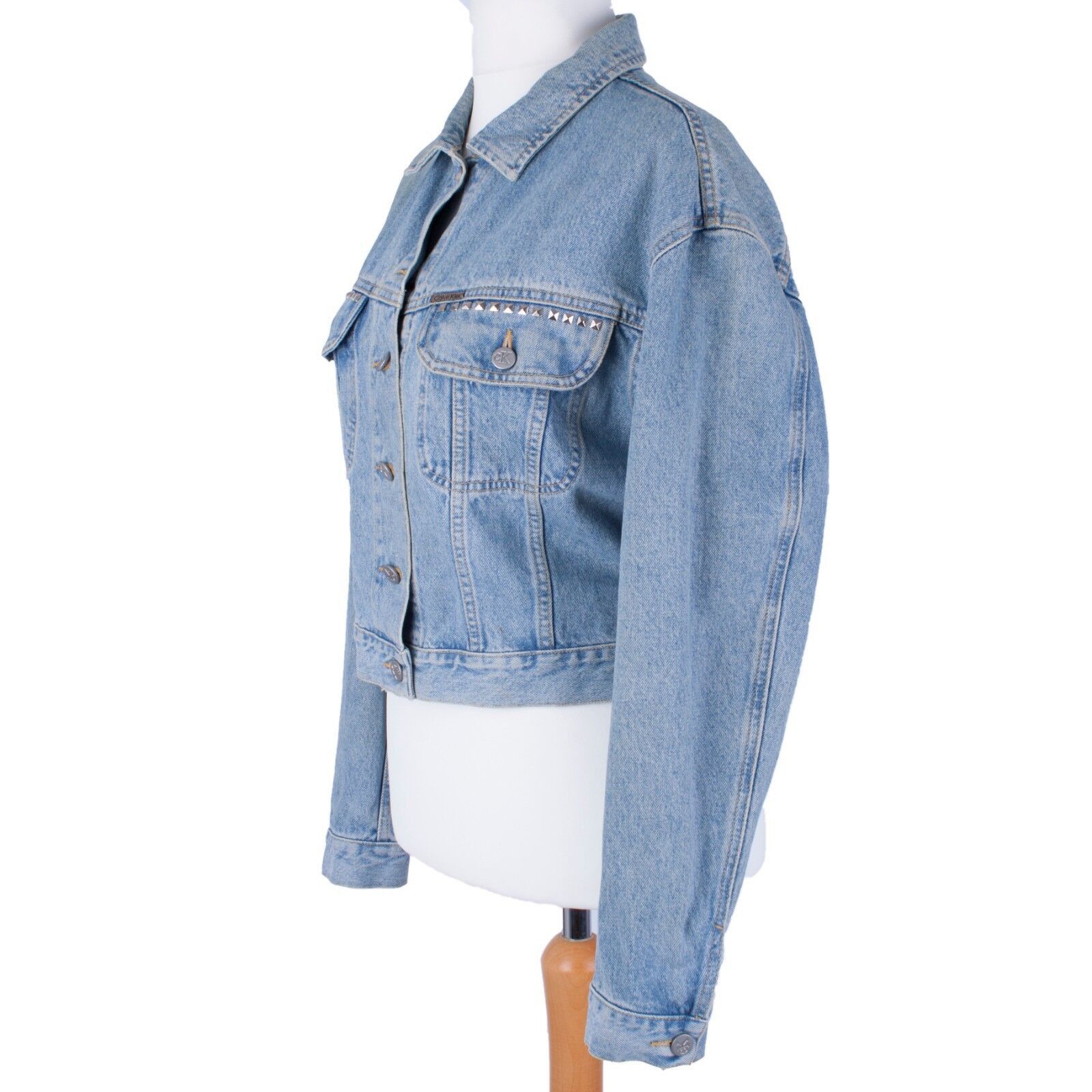 Calvin Klein × Vintage Vintage Women's Calvin Klein Denim Jacket Blue L Italy Size L / US 10 / IT 46 - 3 Thumbnail
