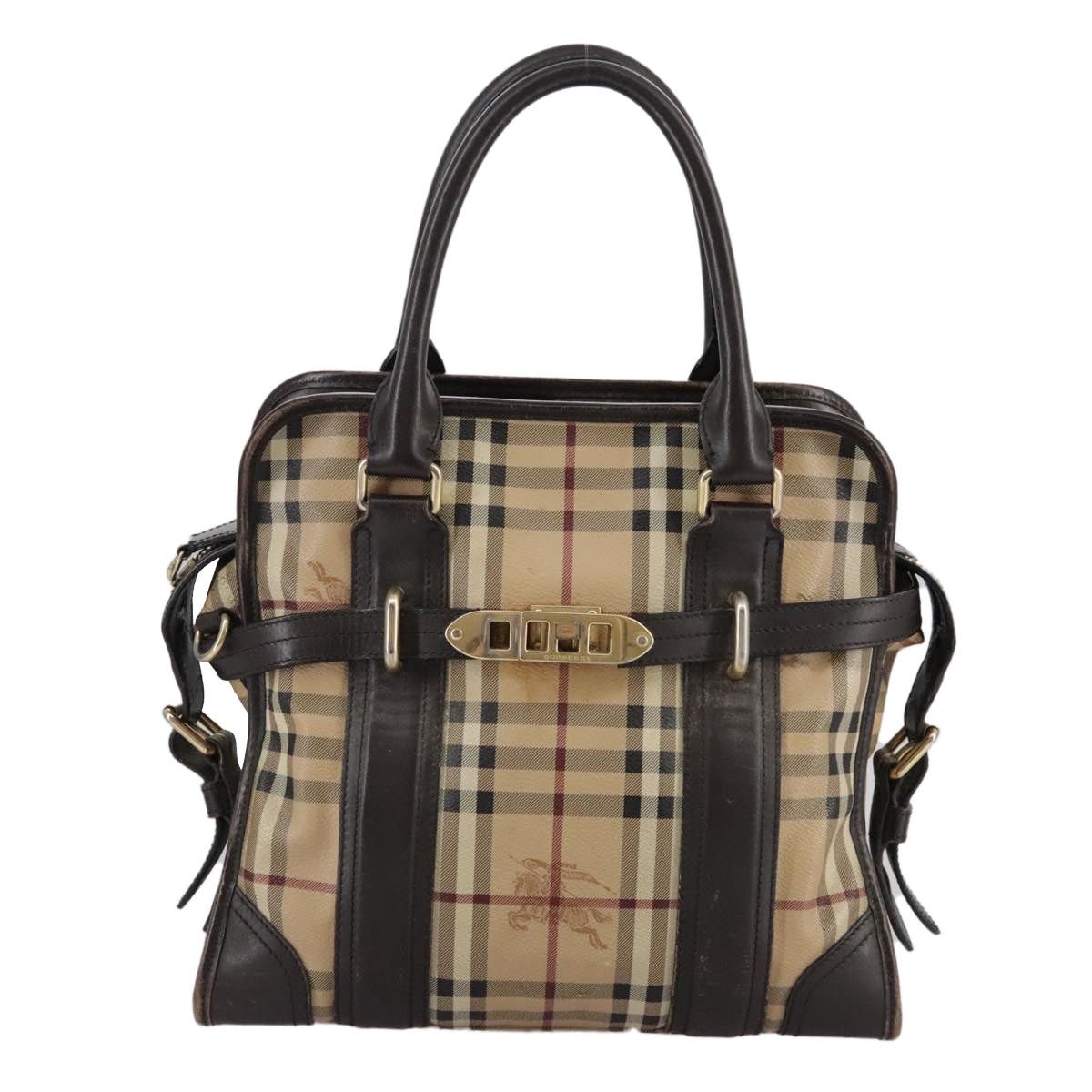 Burberry Burberry Nova Check Hand Bag Pvc Leather Beige Size ONE SIZE - 13 Thumbnail