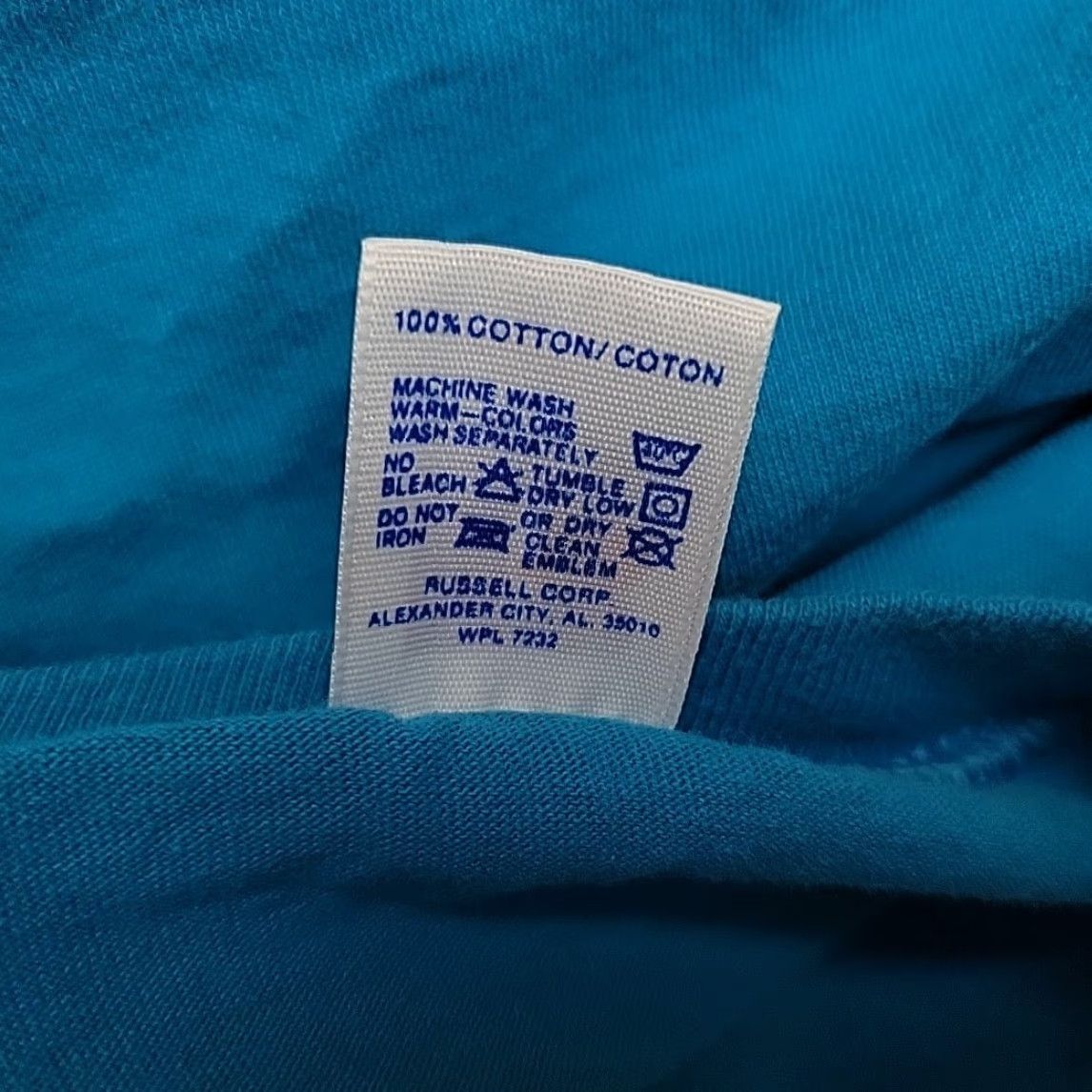 Vintage VINTAGE Russell Shirt Mens L Blue 100% Cotton Crewneck T-Shirt Made in USA USA" Size US L / EU 52-54 / 3 - 5 Thumbnail