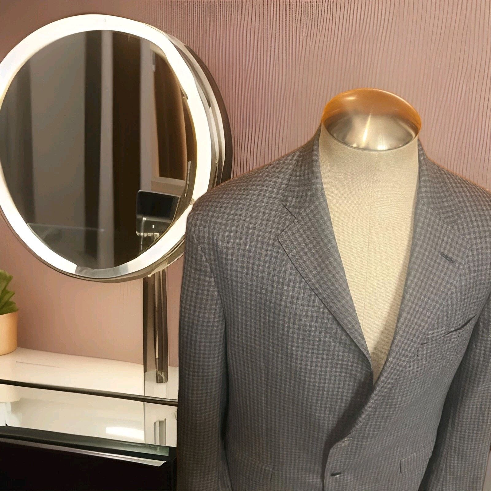 Hickey Freeman Hickey Freeman Gray 100% Worsted Wool Sport Coat Size 44R Size 44R - 3 Thumbnail
