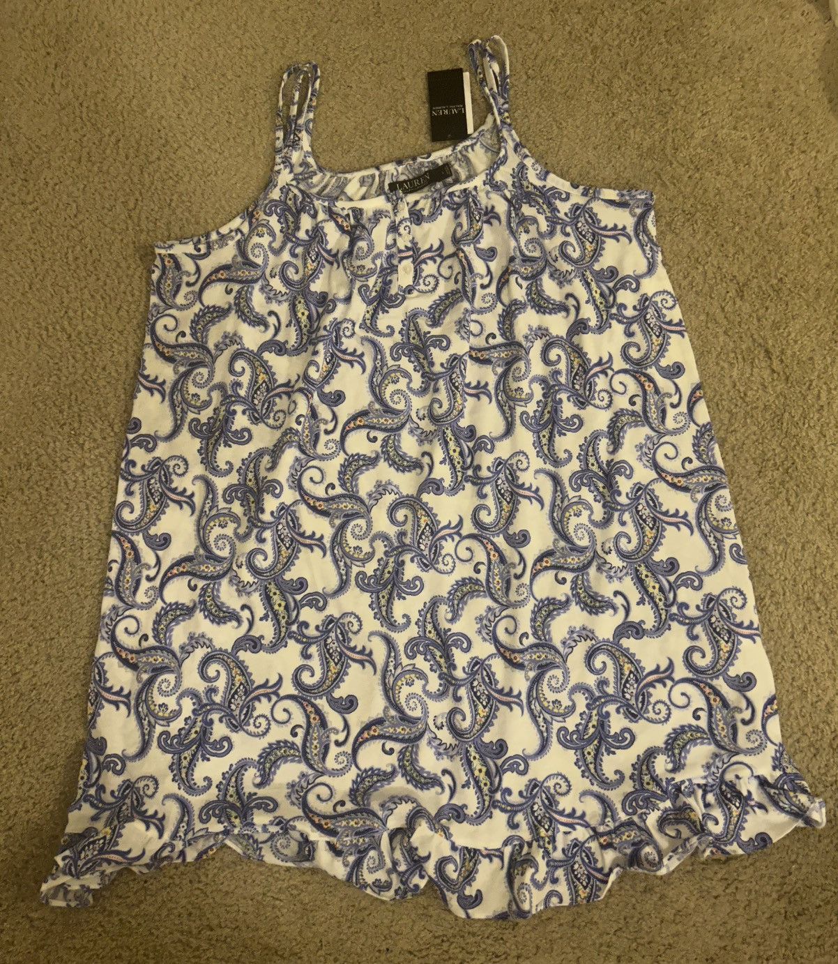 Lauren Ralph Lauren Lauren Ralph Lauren Double Strap Ruffle Hem Gown Paisley Size L / US 10 / IT 46 - 3 Thumbnail