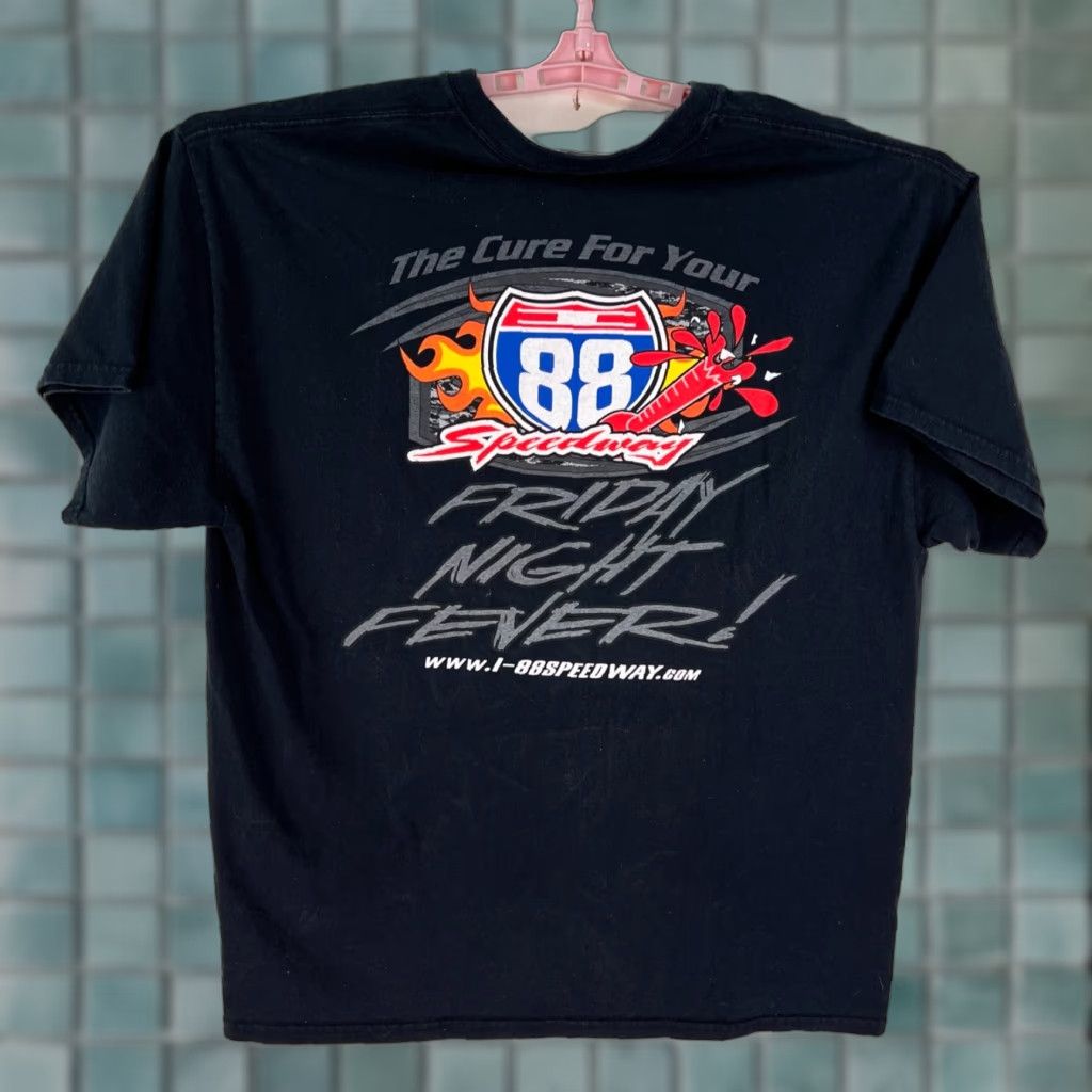 Gildan Gildan I 88 Speedway Graphics T Shirt XL Black 2 Sided Racing Tee Mens Size US XL / EU 56 / 4 - 1 Thumbnail