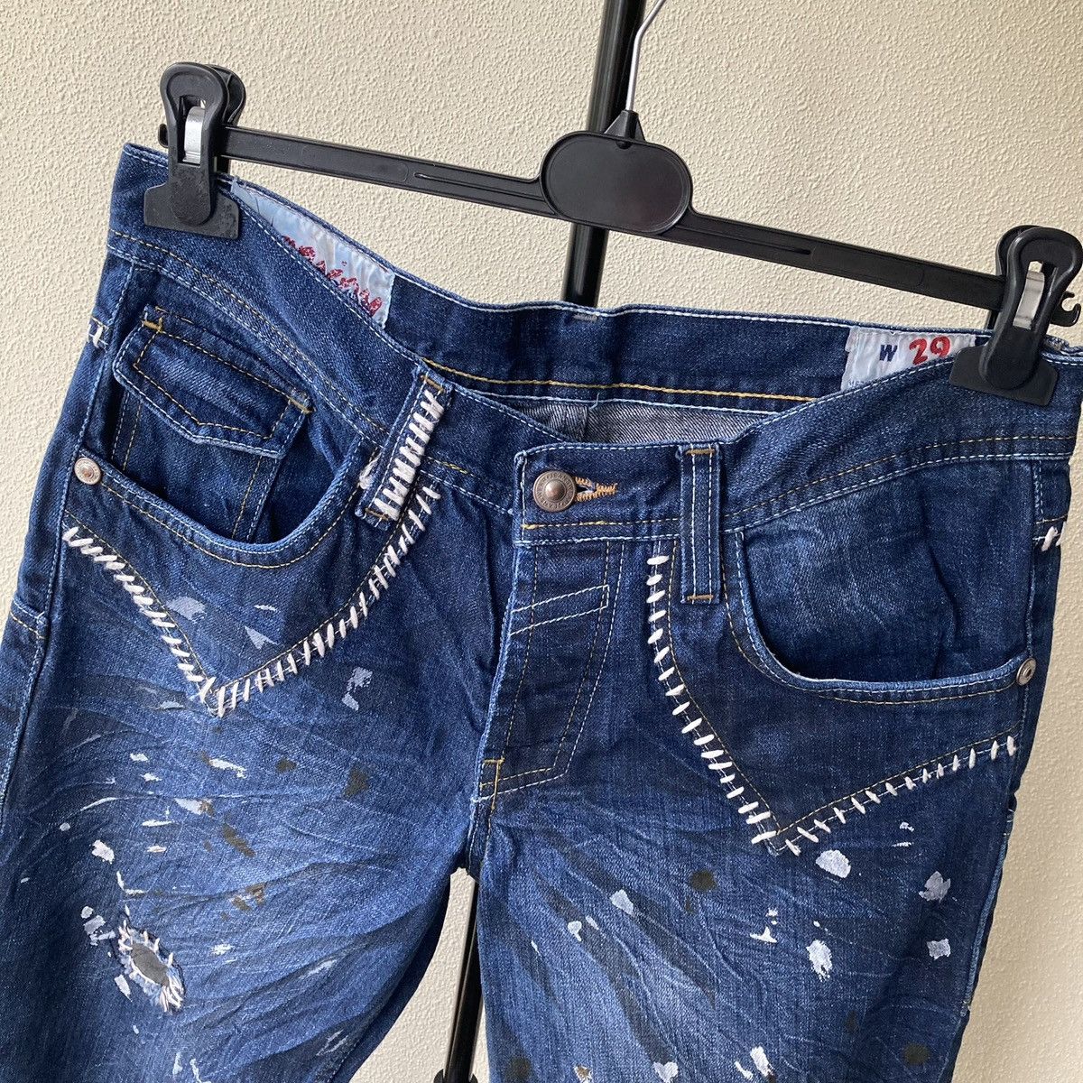 Vintage Avant Garde Denim Jeans Vintage Tim Burton Style Size US 29 - 3 Thumbnail