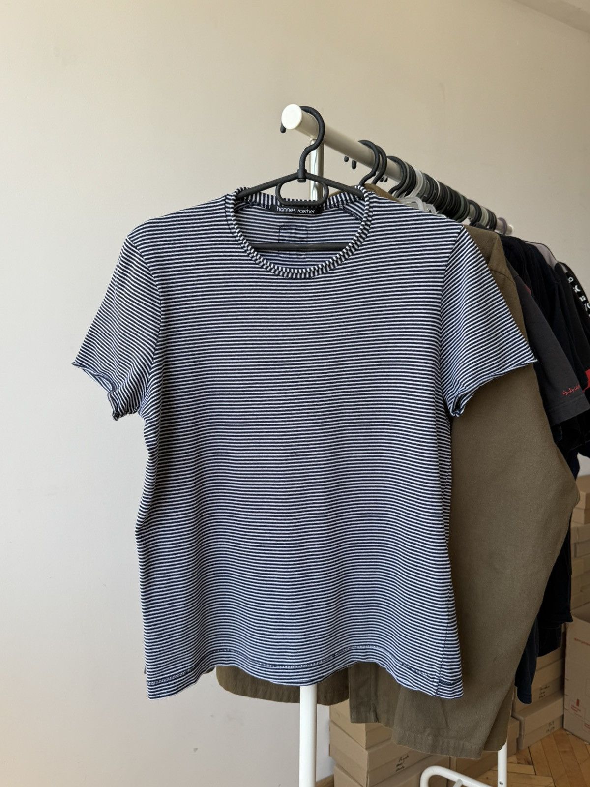 hannes roether Hannes Roether Striped Avant-Garde T-shirt Size US S / EU 44-46 / 1 - 1 Thumbnail